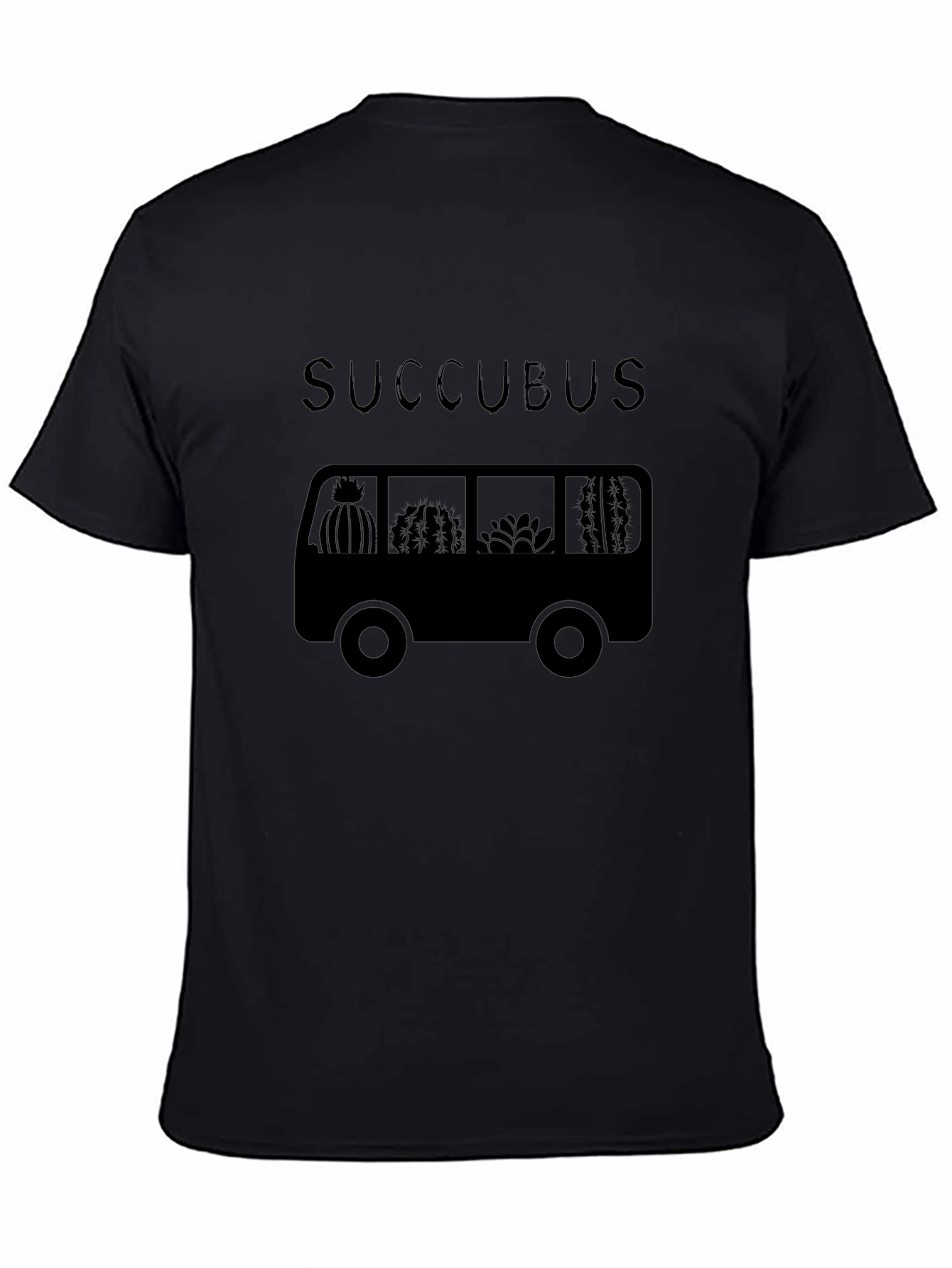 Succubus Cactus Bus Graphic Tee - Unisex Black T-Shirt
