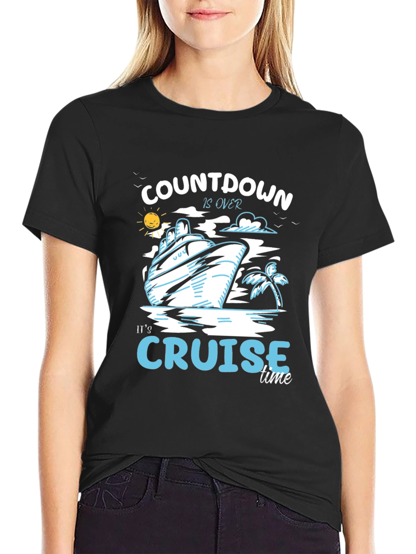 Cruise Time Black T-Shirt - Vacation Mode Activated