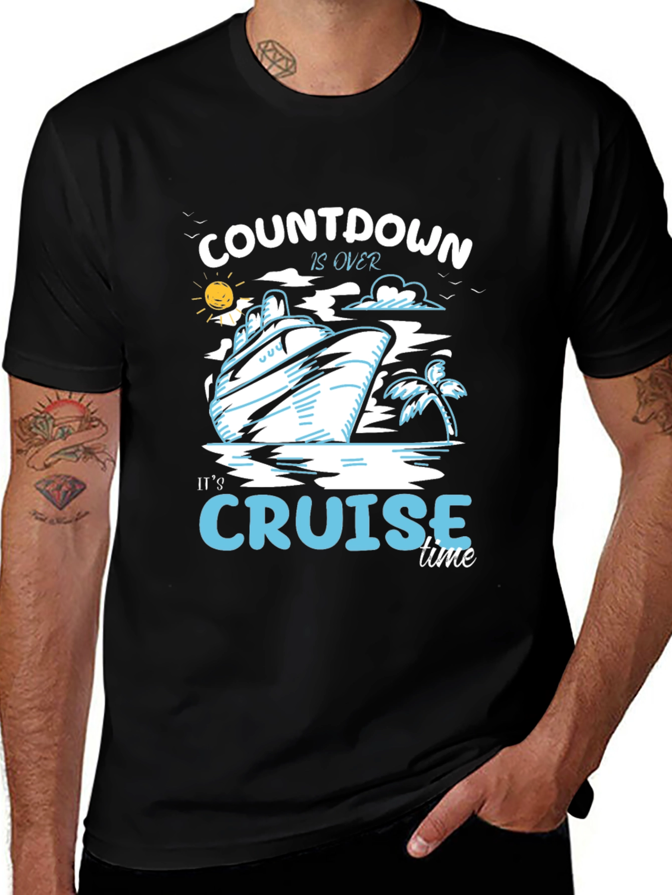 Cruise Time Black T-Shirt - Vacation Mode Activated