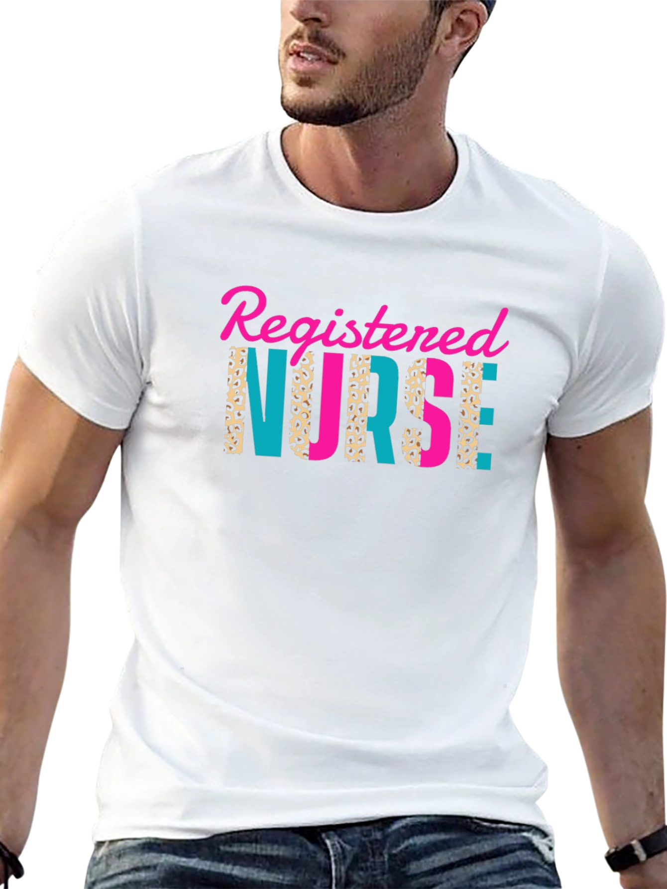 Registered Nurse Leopard Print Graphic T-Shirt