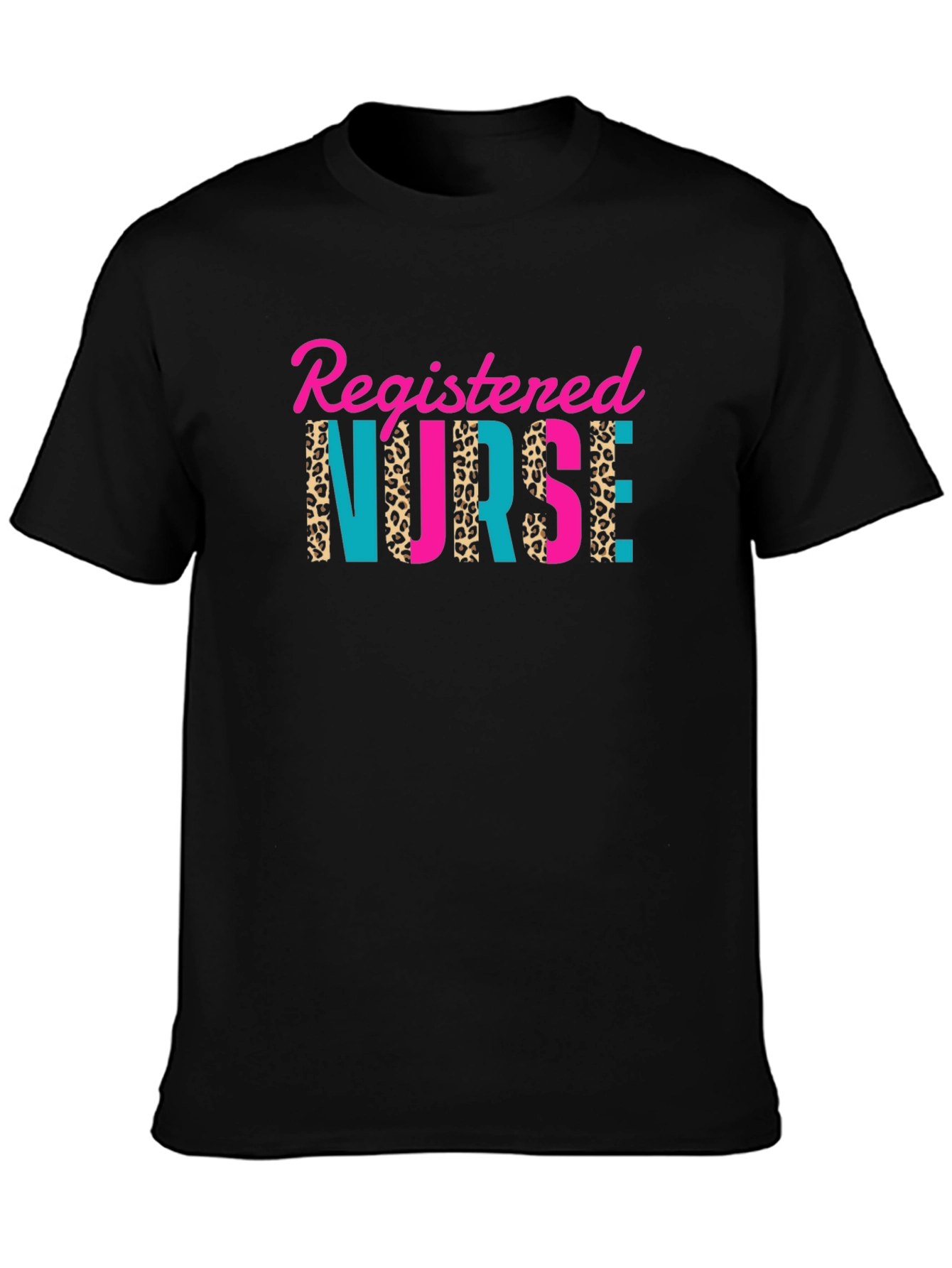 Registered Nurse Leopard Print Graphic T-Shirt
