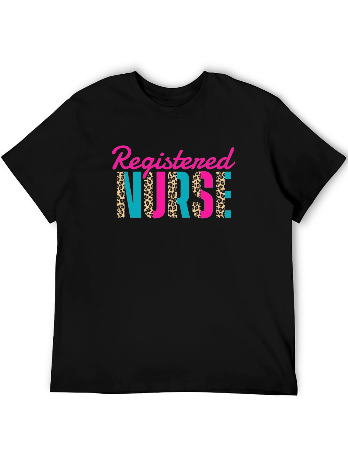 Registered Nurse Leopard Print Graphic T-Shirt