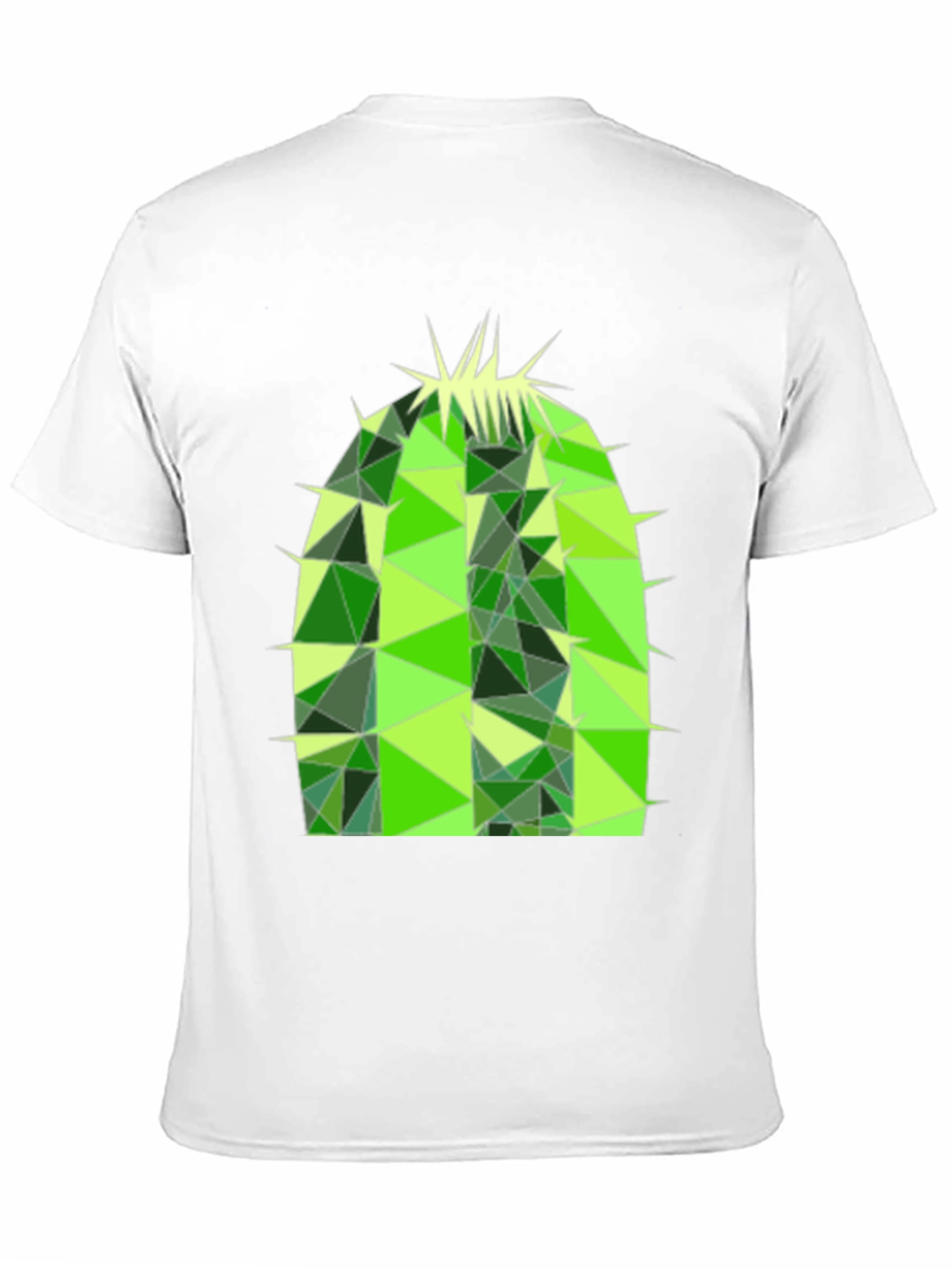 Geometric Cactus Print Black T-Shirt