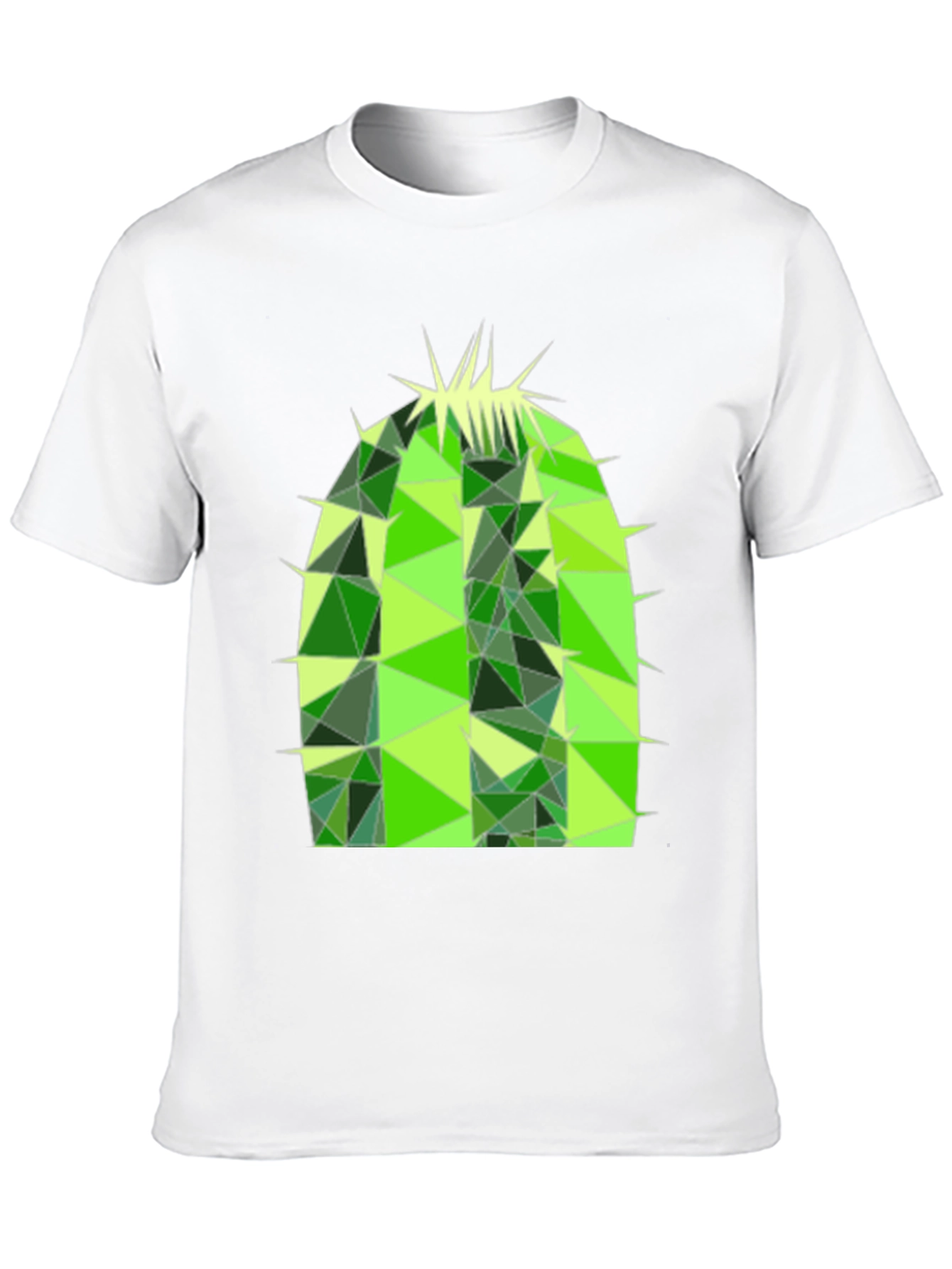 Geometric Cactus Print Black T-Shirt