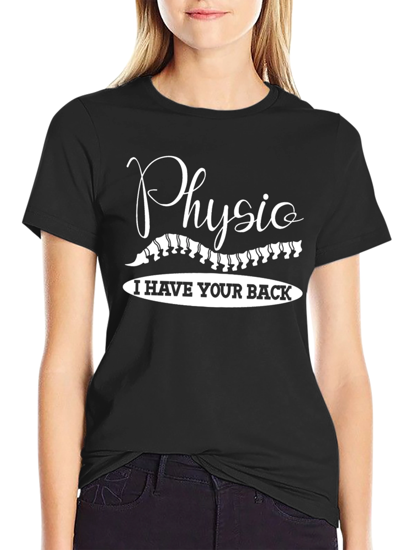 Physio I Have Your Back Black T-Shirt