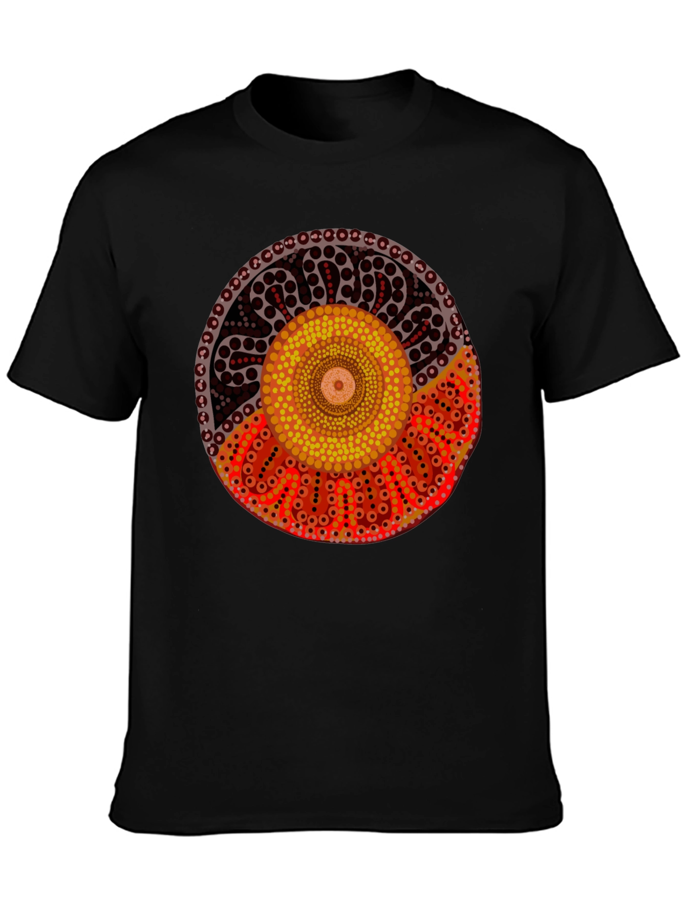 Aboriginal Art Black T-Shirt | Indigenous Design