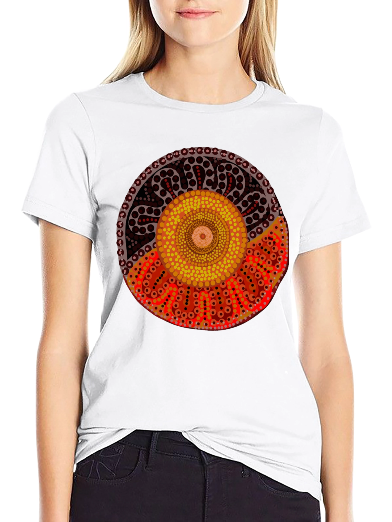 Aboriginal Art Black T-Shirt | Indigenous Design