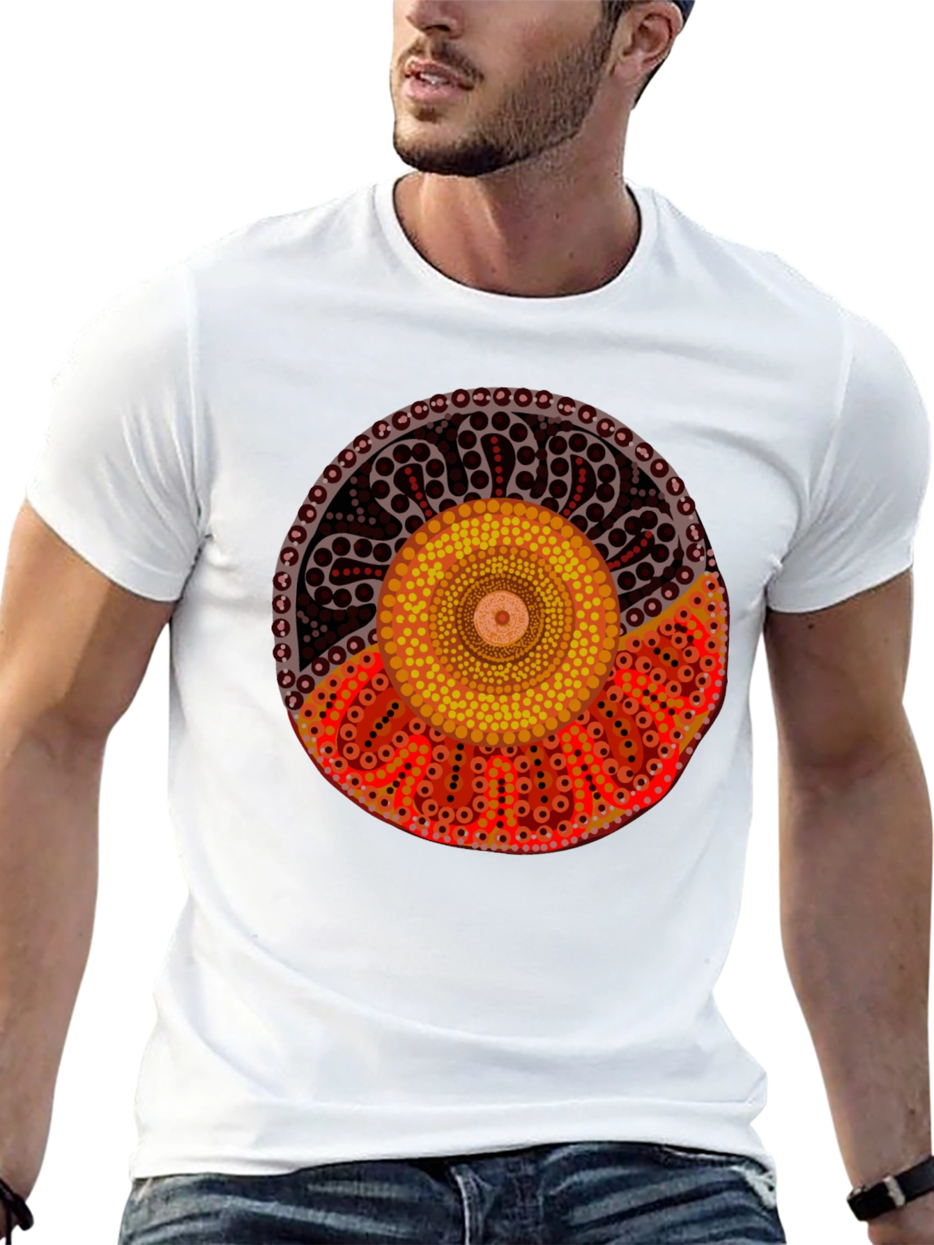 Aboriginal Art Black T-Shirt | Indigenous Design