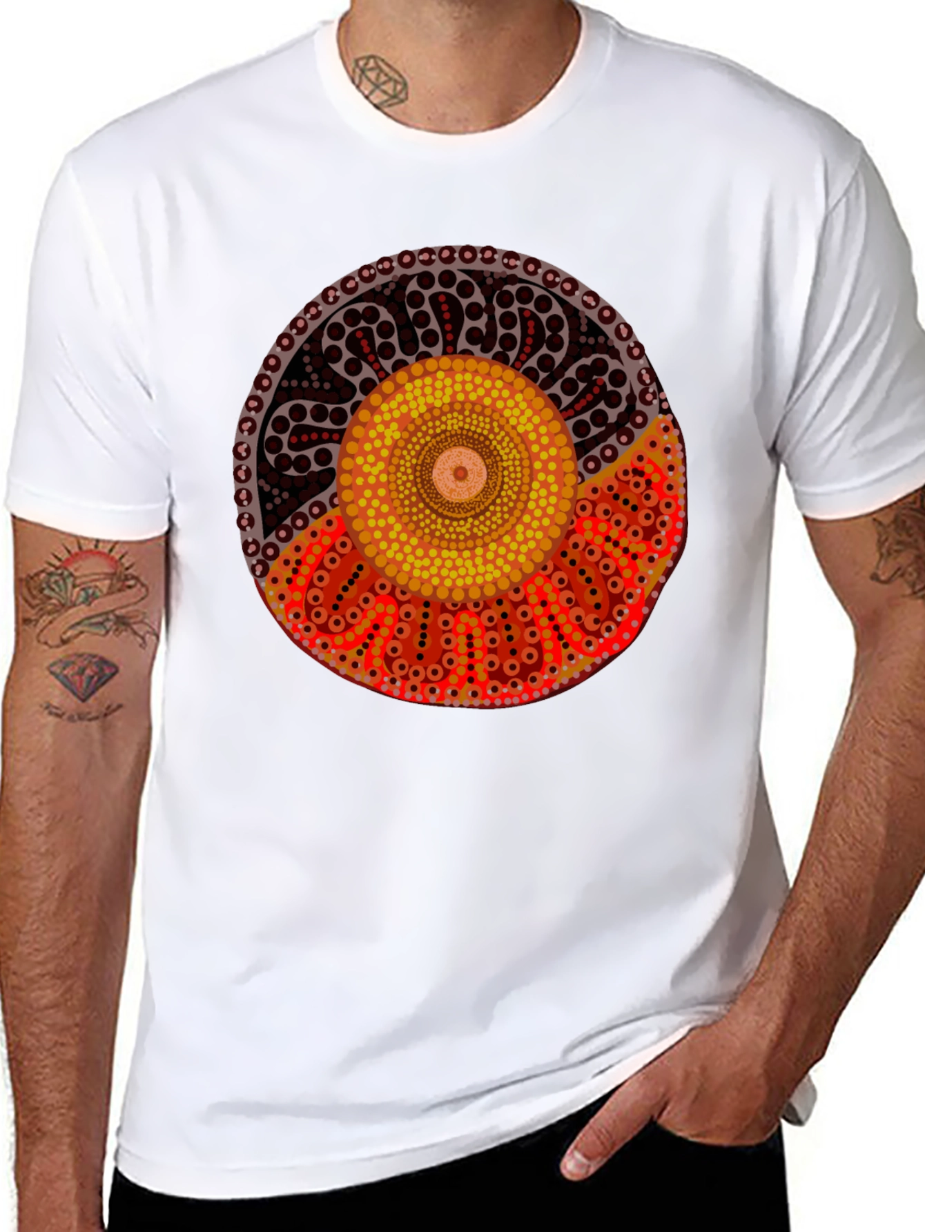 Aboriginal Art Black T-Shirt | Indigenous Design