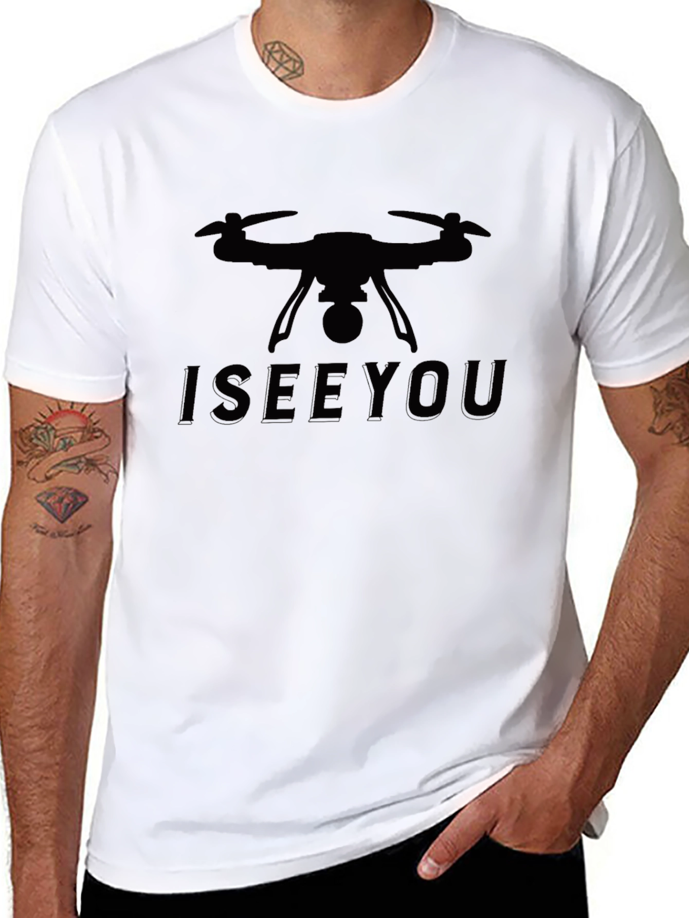 I See You Drone Graphic Tee - Black