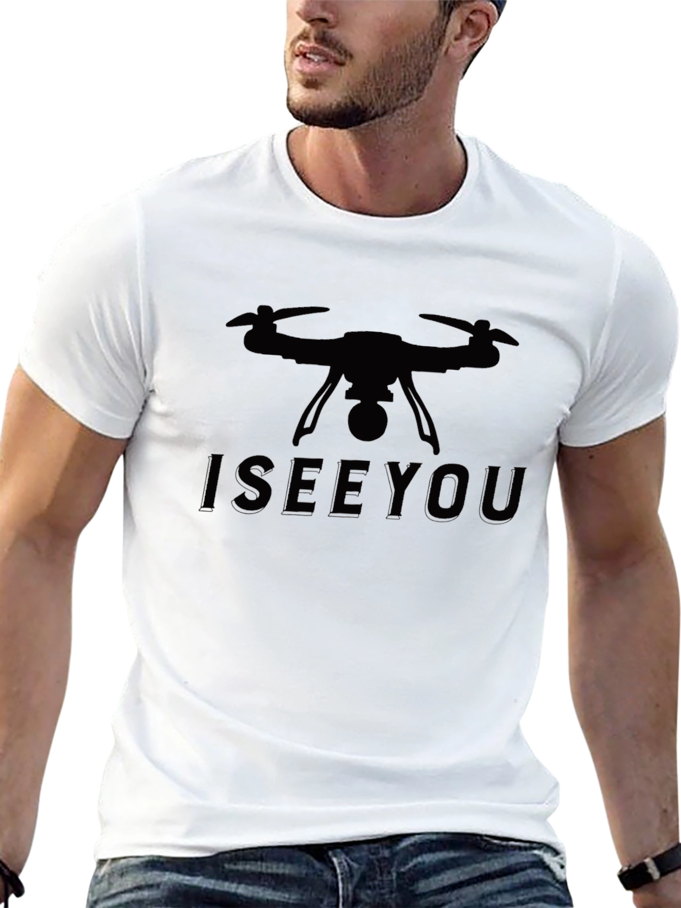 I See You Drone Graphic Tee - Black