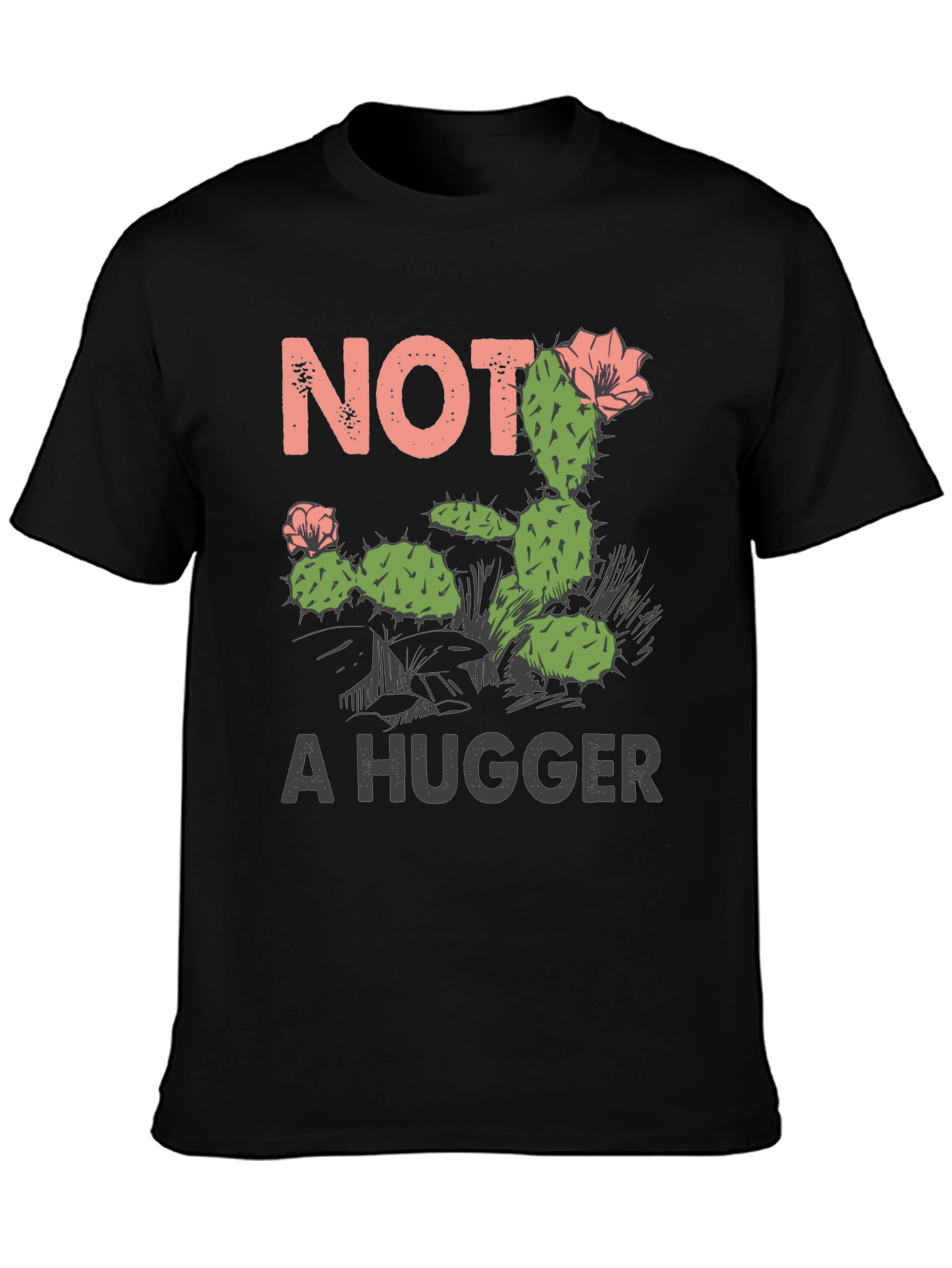 Not a Hugger Cactus Graphic T-Shirt
