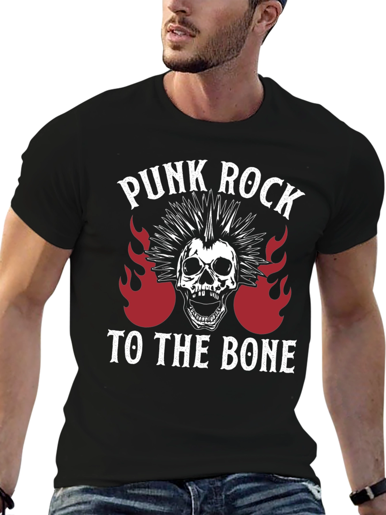 Punk Rock Skull Graphic Tee