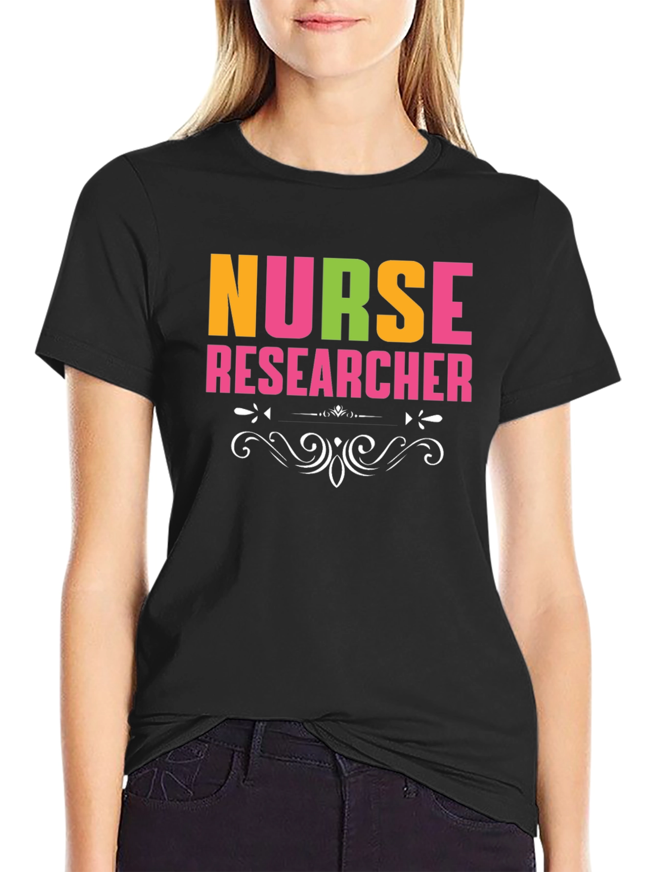 Nurse Researcher Graphic Tee - Black Cotton T-Shirt