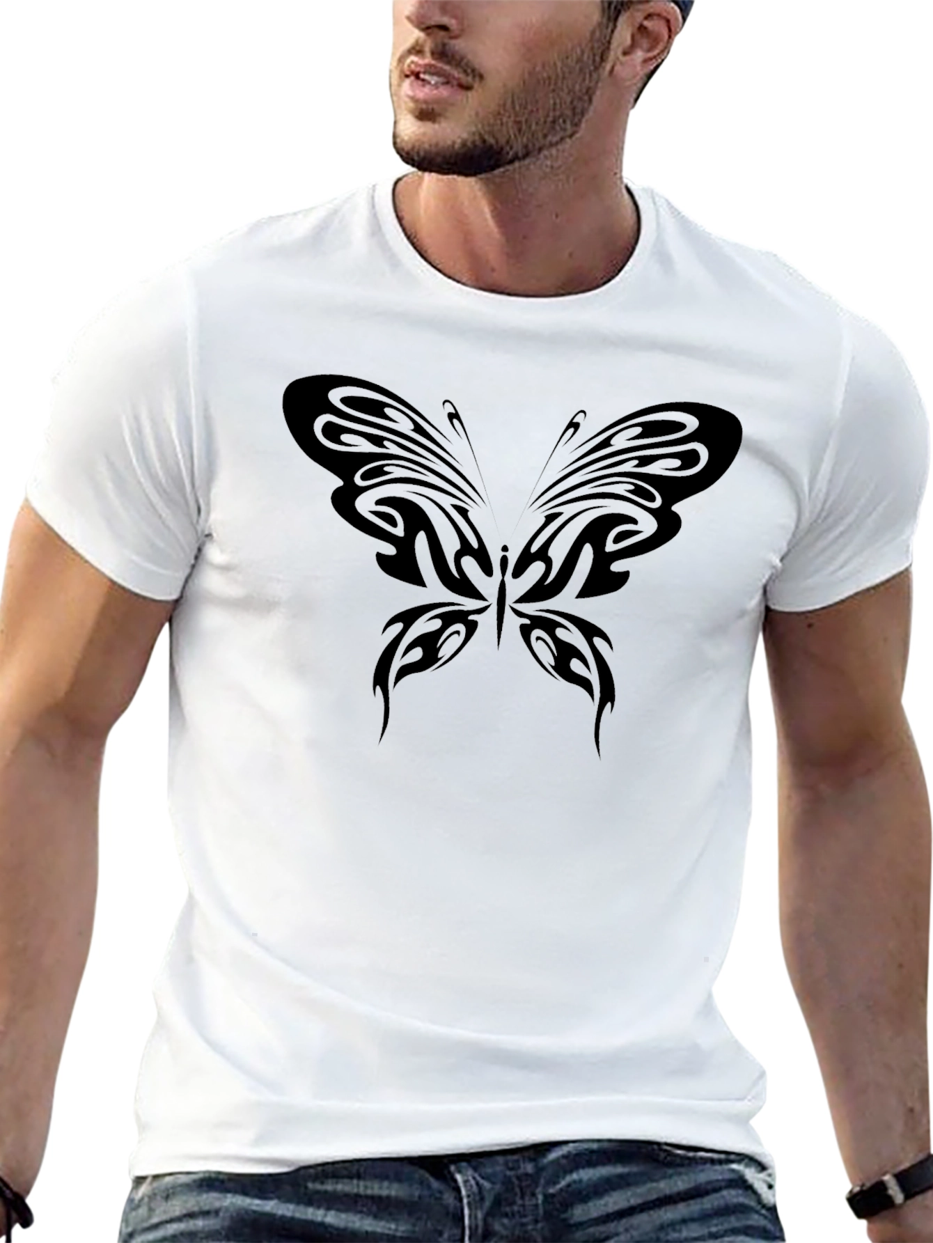 Black Butterfly Graphic T-Shirt