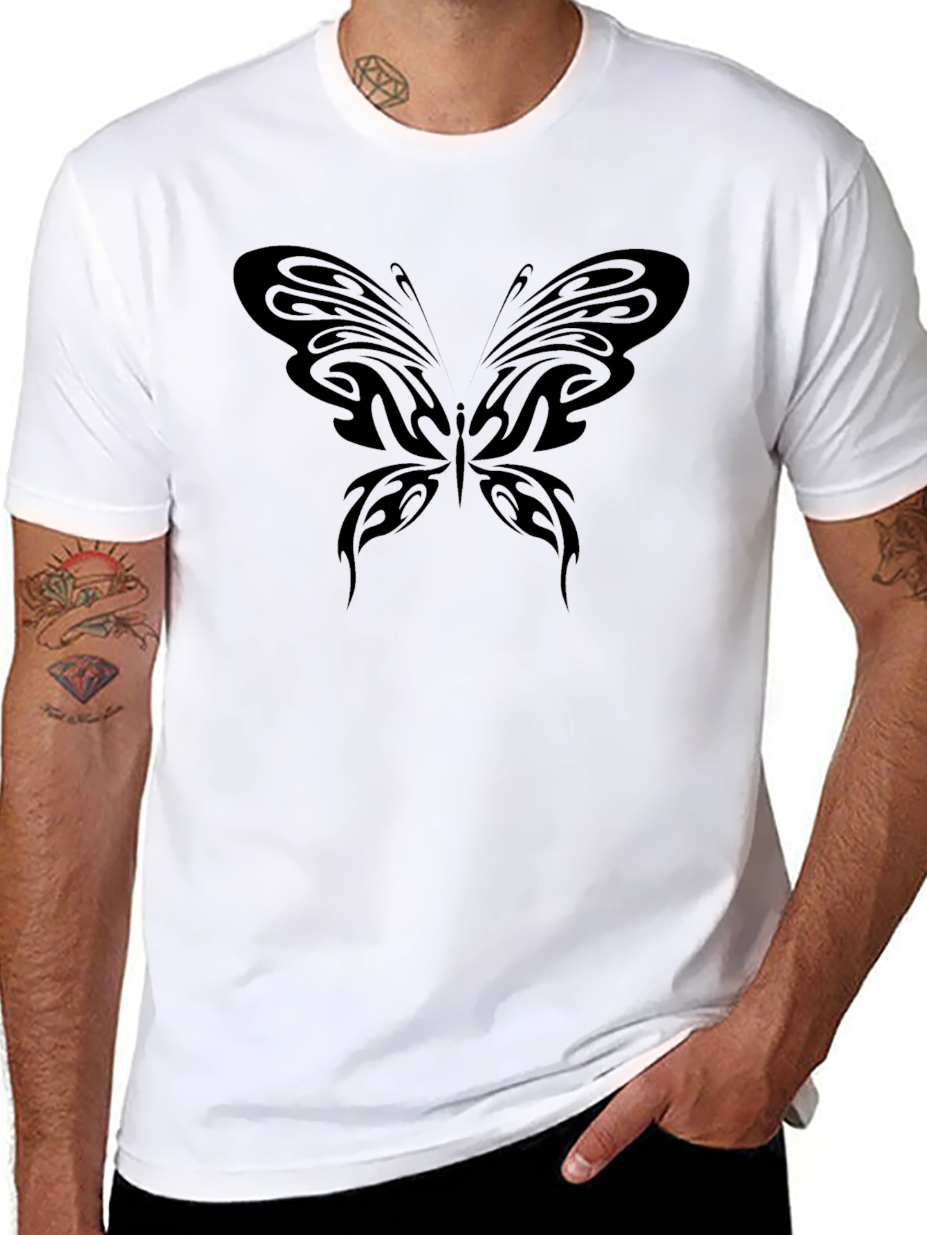 Black Butterfly Graphic T-Shirt
