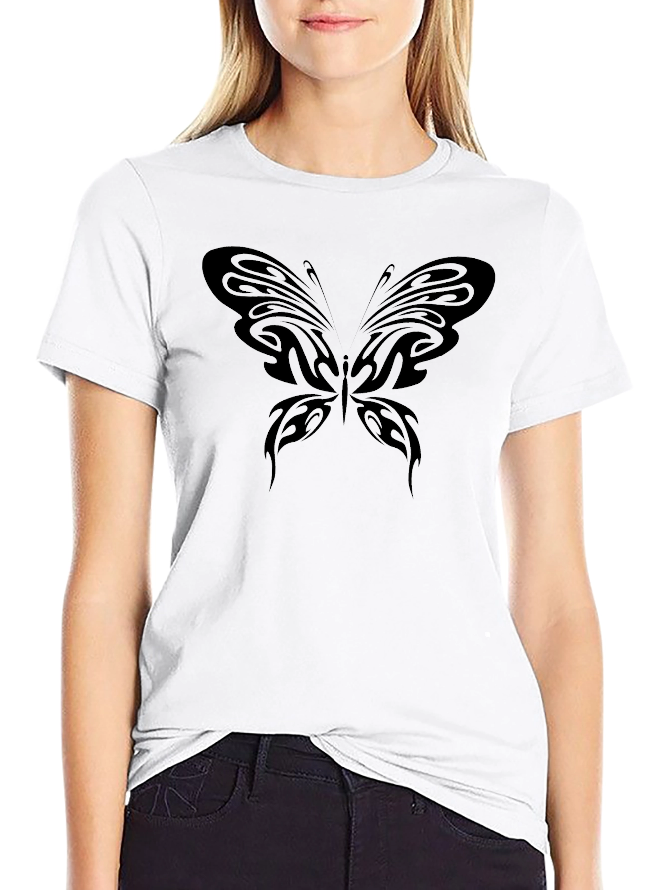 Black Butterfly Graphic T-Shirt