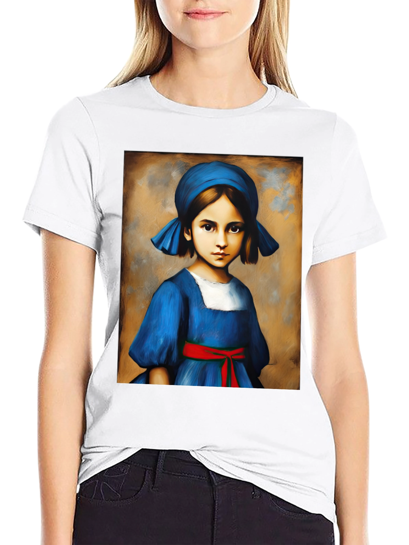 Artistic Girl Portrait Tee - Unique Graphic T-Shirt