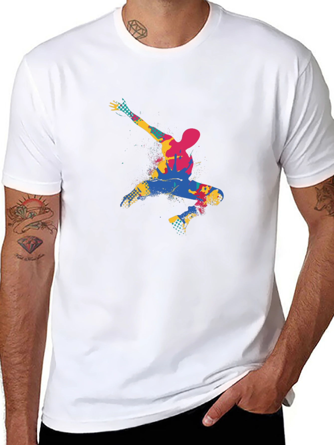 Abstract Dancer Graphic Black T-Shirt