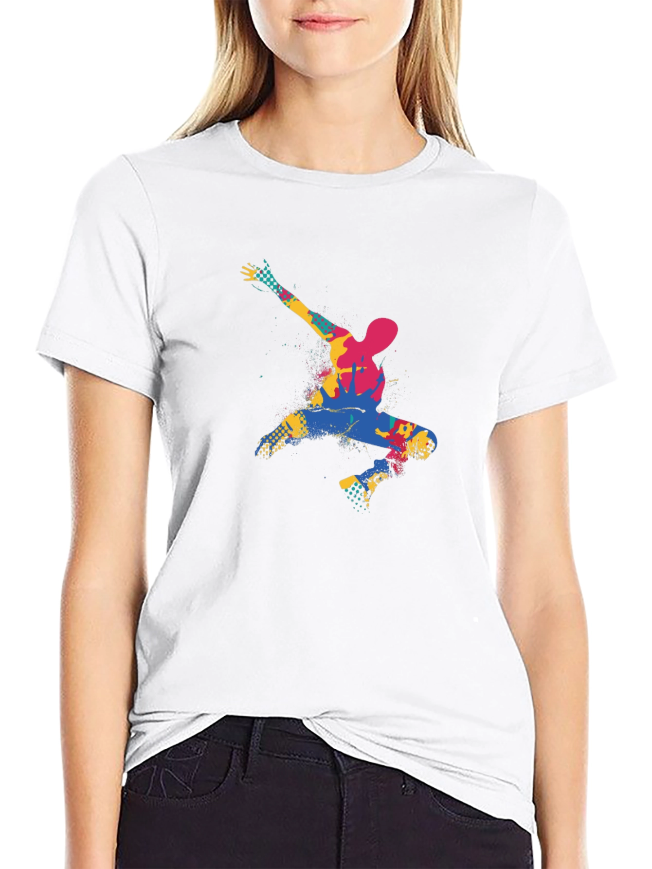 Abstract Dancer Graphic Black T-Shirt