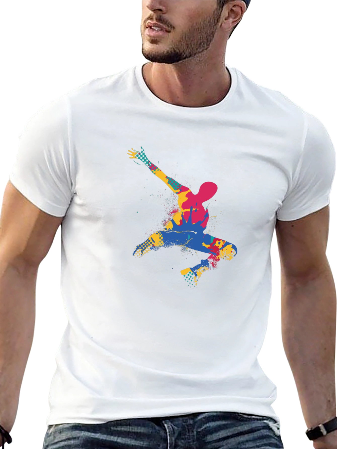 Abstract Dancer Graphic Black T-Shirt