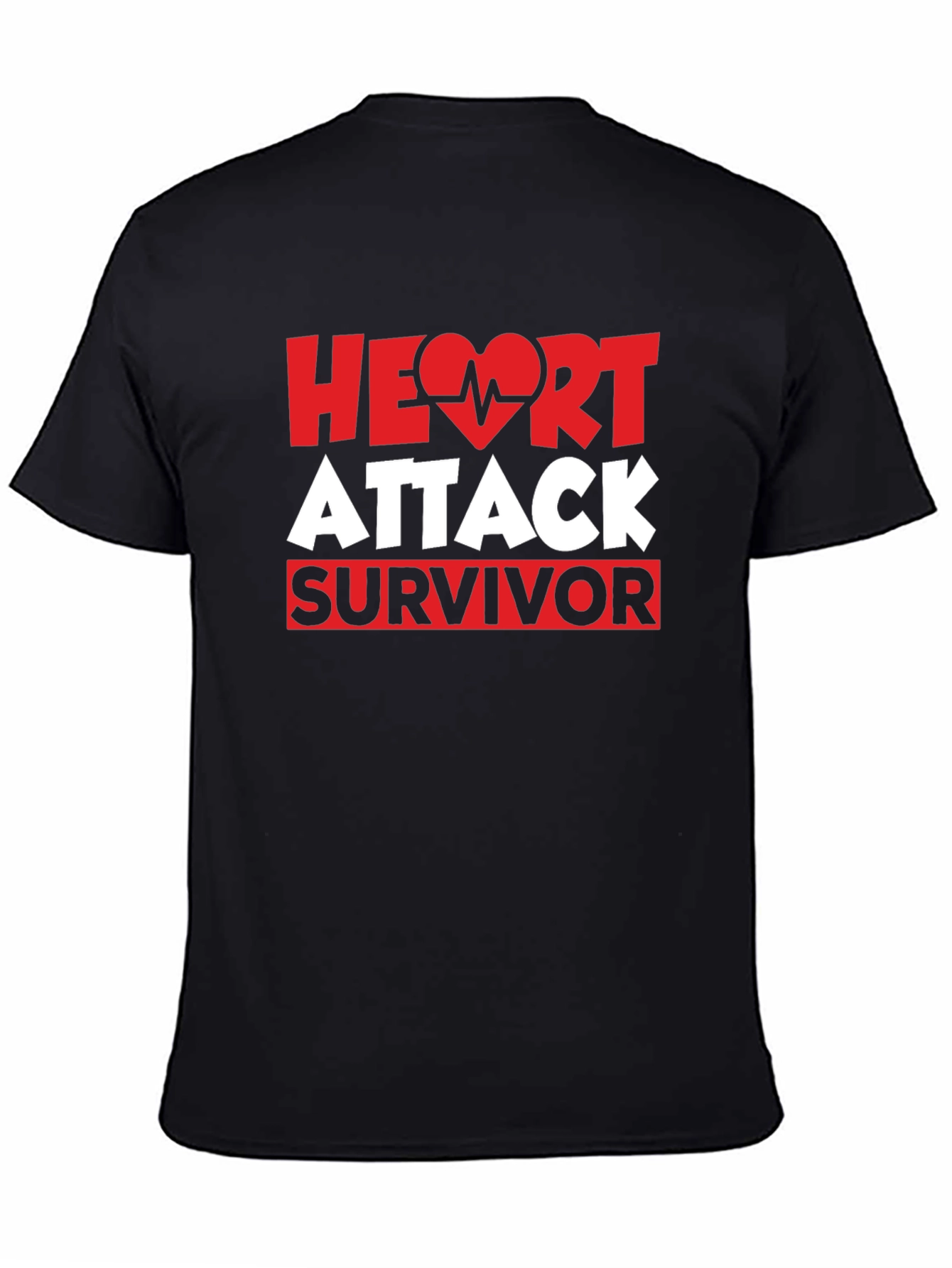 Heart Attack Survivor T-Shirt - Black Cotton Tee