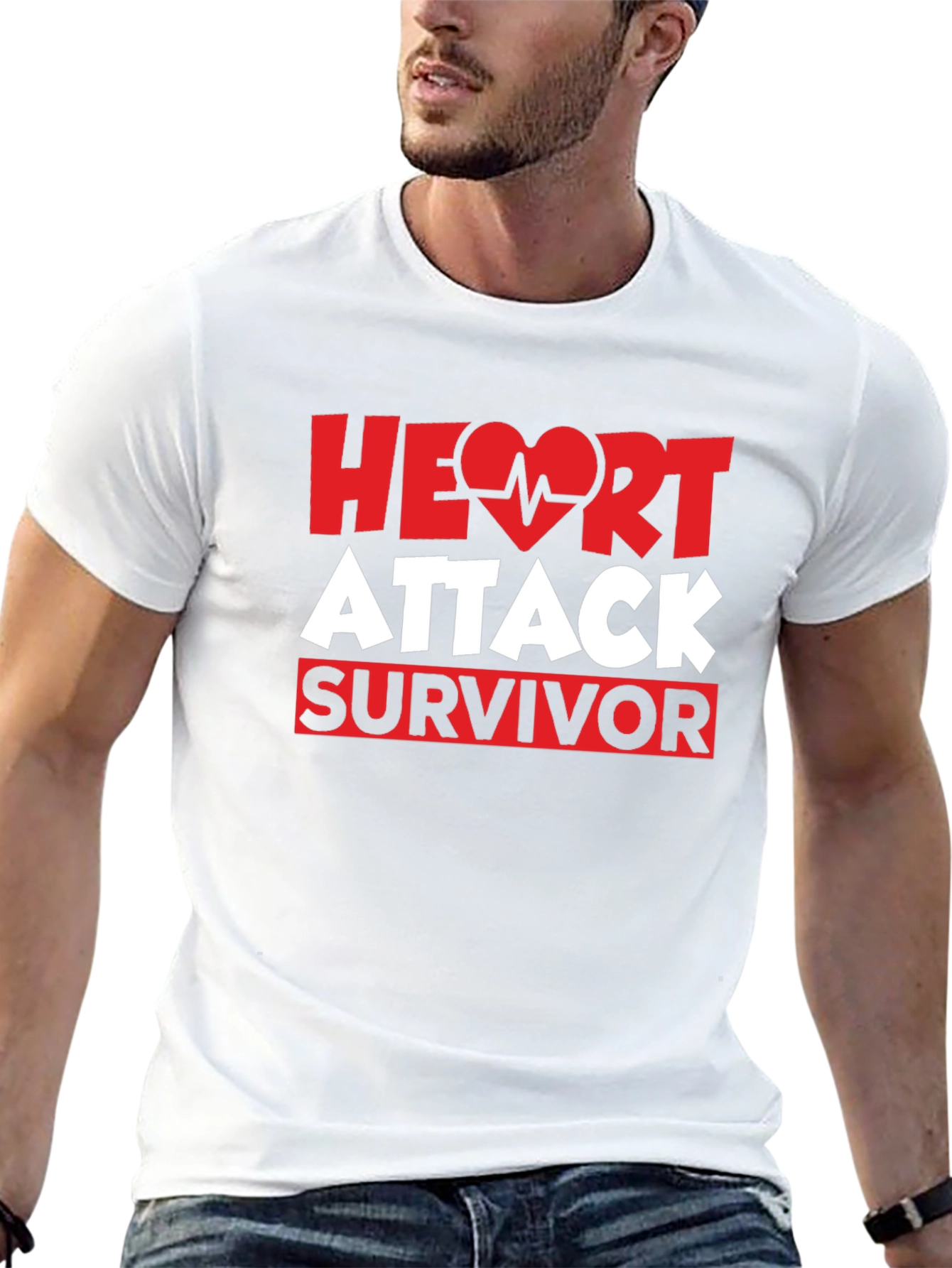 Heart Attack Survivor T-Shirt - Black Cotton Tee