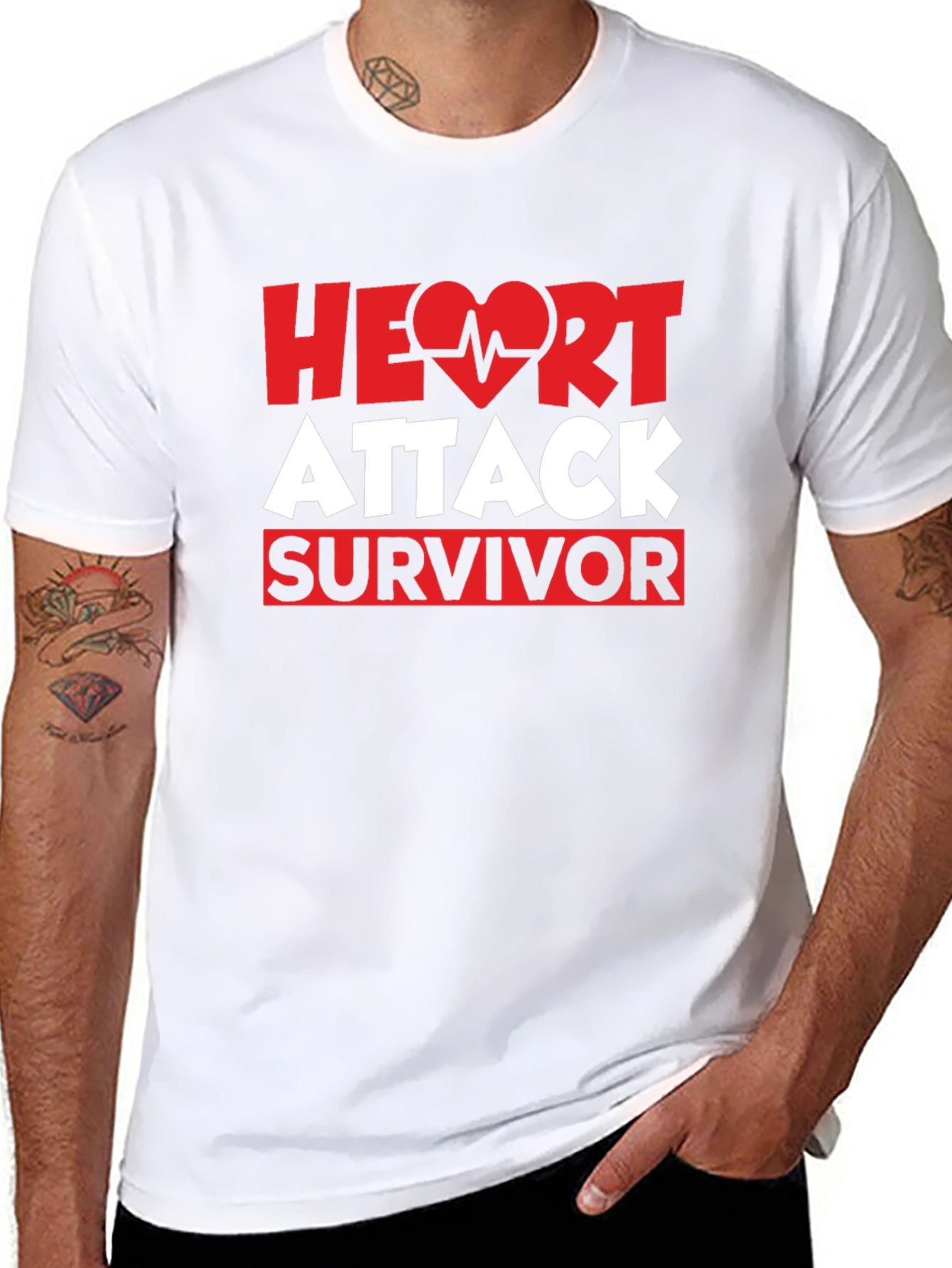Heart Attack Survivor T-Shirt - Black Cotton Tee