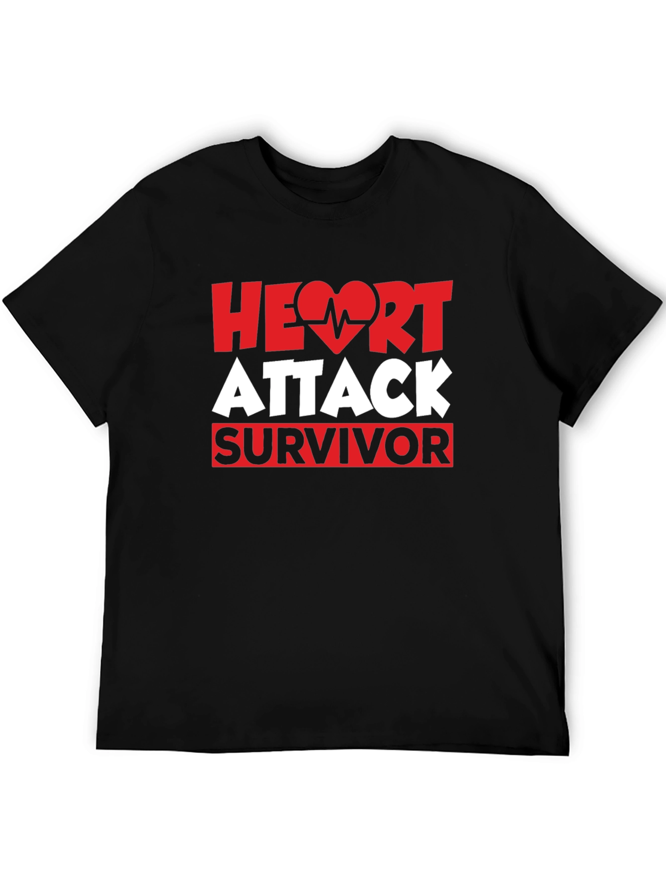 Heart Attack Survivor T-Shirt - Black Cotton Tee