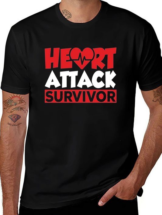 Heart Attack Survivor T-Shirt - Black Cotton Tee