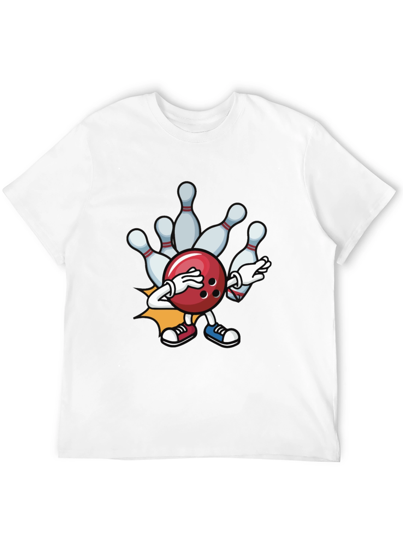 Bowling Strike T-Shirt - Funny Cartoon Ball & Pins