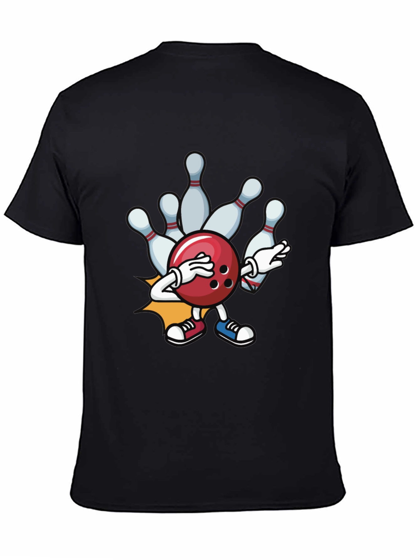 Bowling Strike T-Shirt - Funny Cartoon Ball & Pins