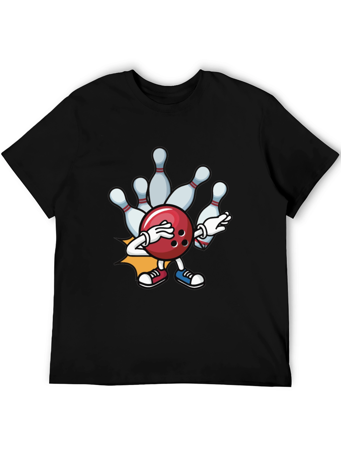 Bowling Strike T-Shirt - Funny Cartoon Ball & Pins