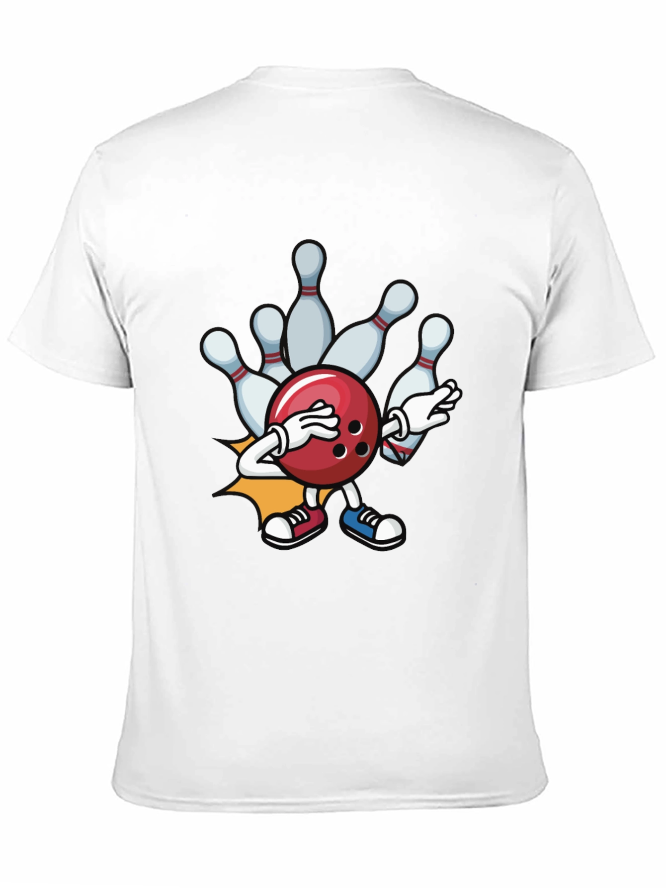Bowling Strike T-Shirt - Funny Cartoon Ball & Pins