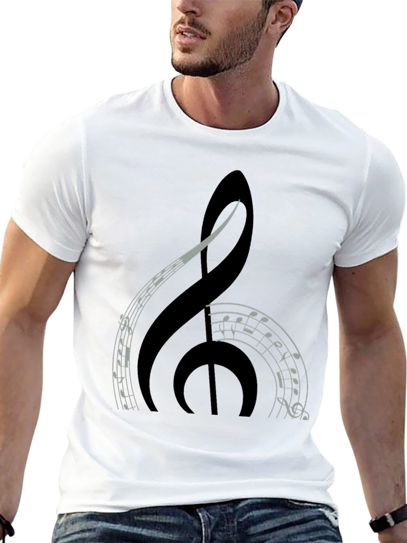Music Treble Clef Graphic Tee - Black