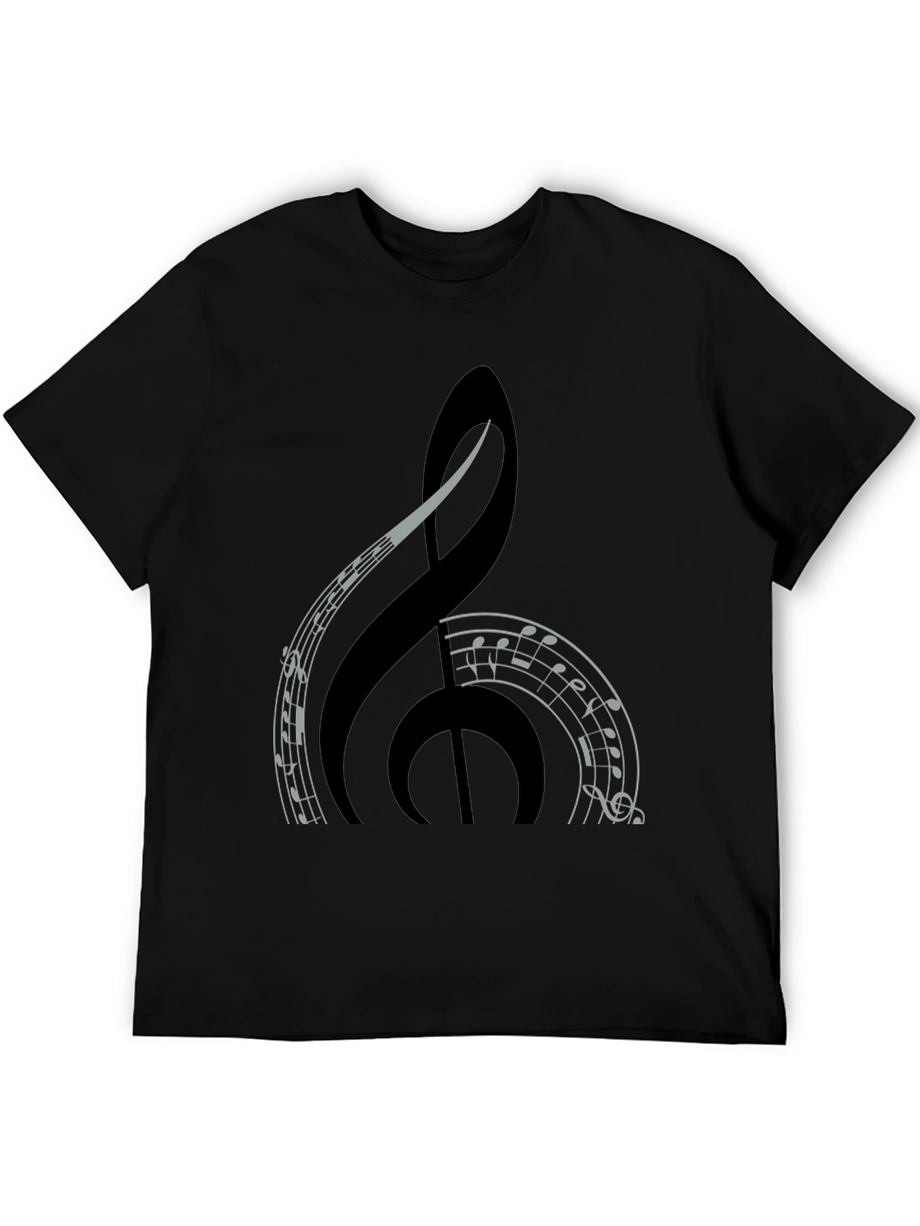 Music Treble Clef Graphic Tee - Black