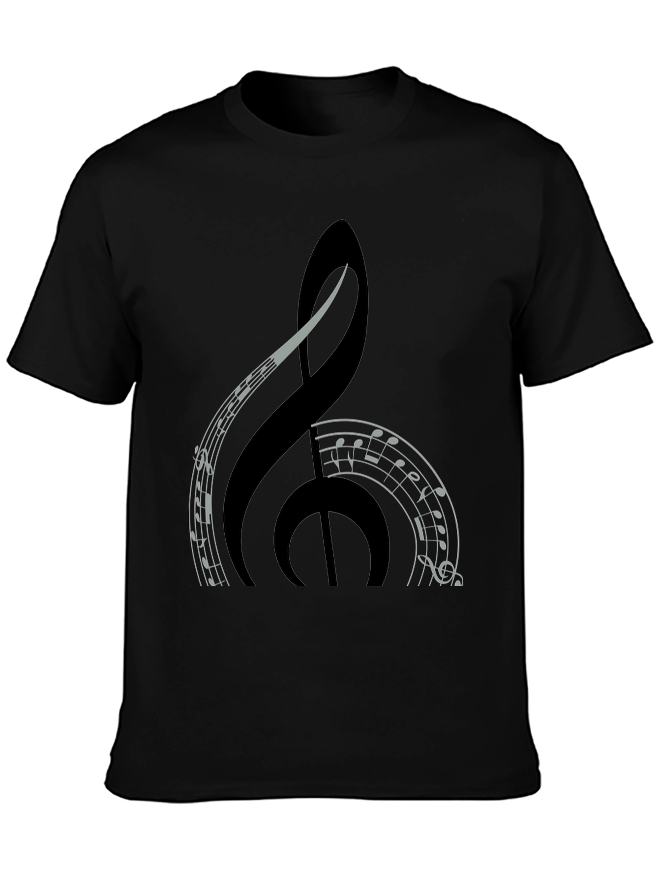 Music Treble Clef Graphic Tee - Black