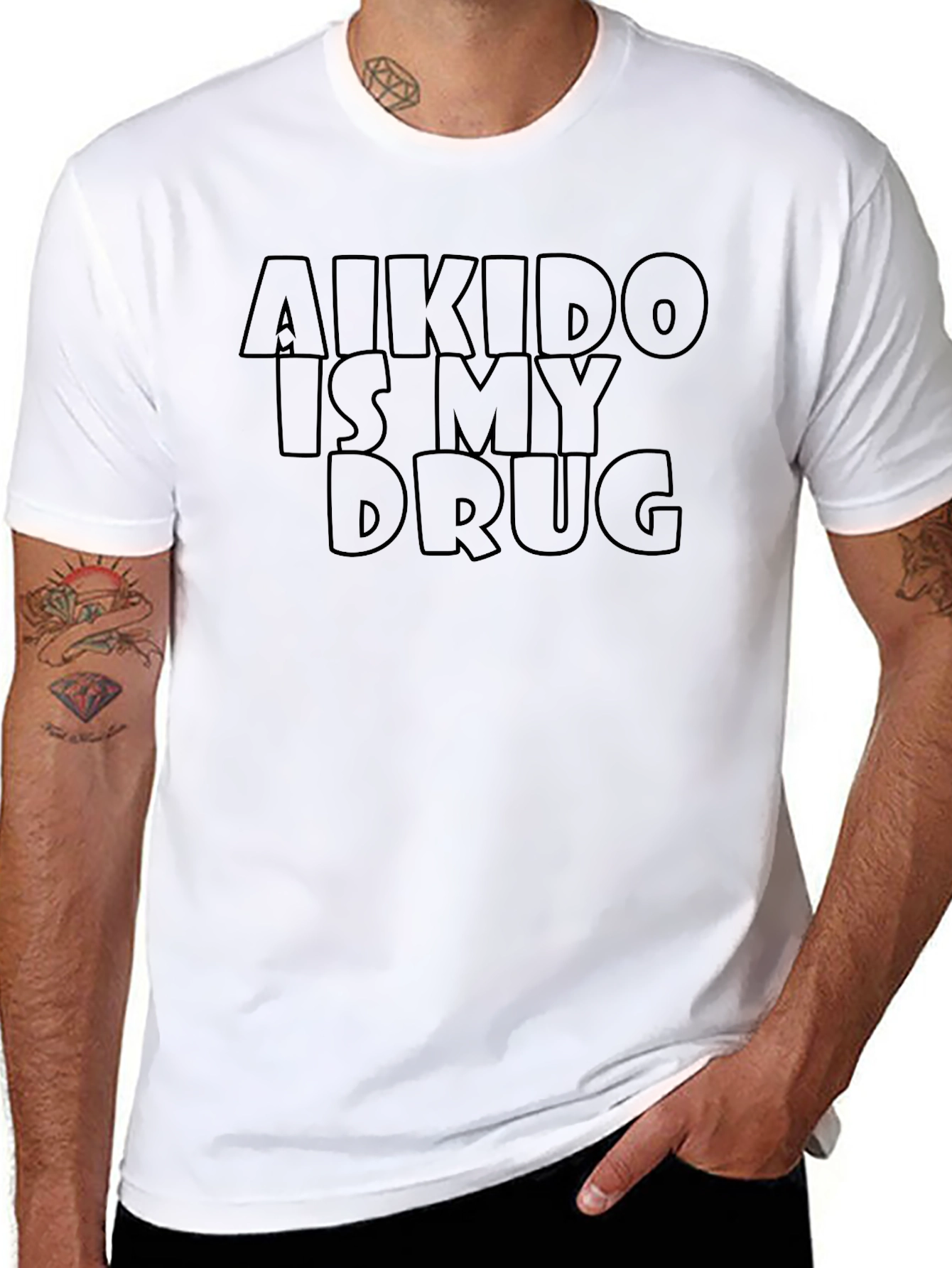 Aikido Is My Drug - Black Graphic T-Shirt