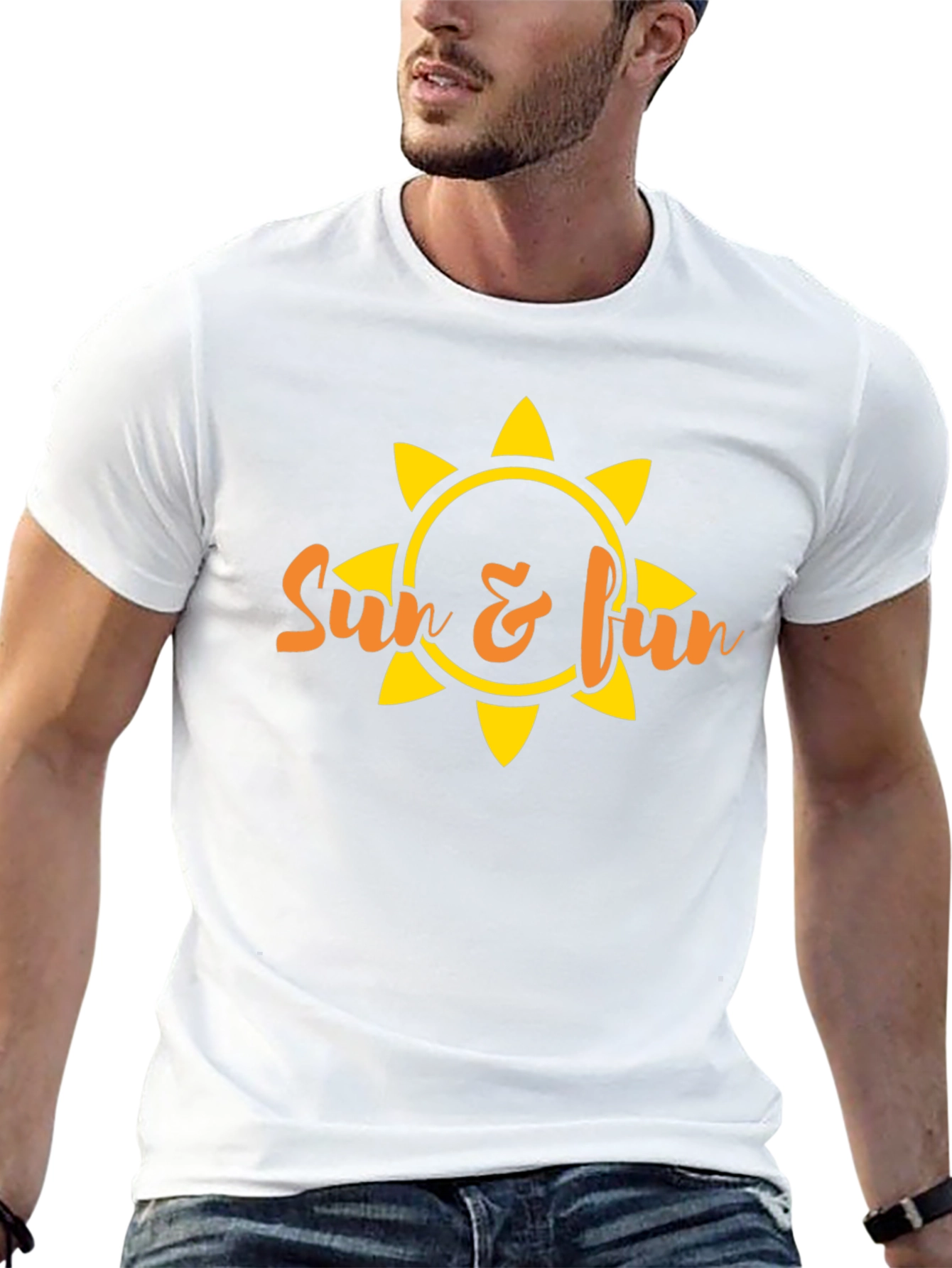 Sun & Fun Graphic Tee - Black Summer T-Shirt