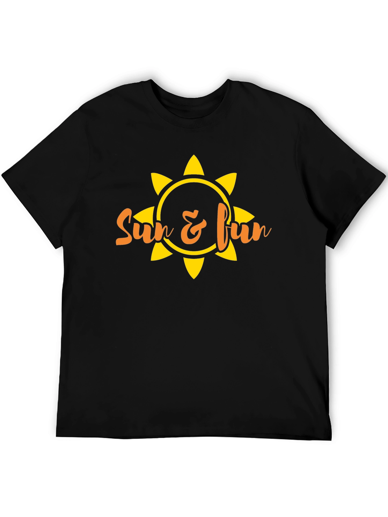 Sun & Fun Graphic Tee - Black Summer T-Shirt