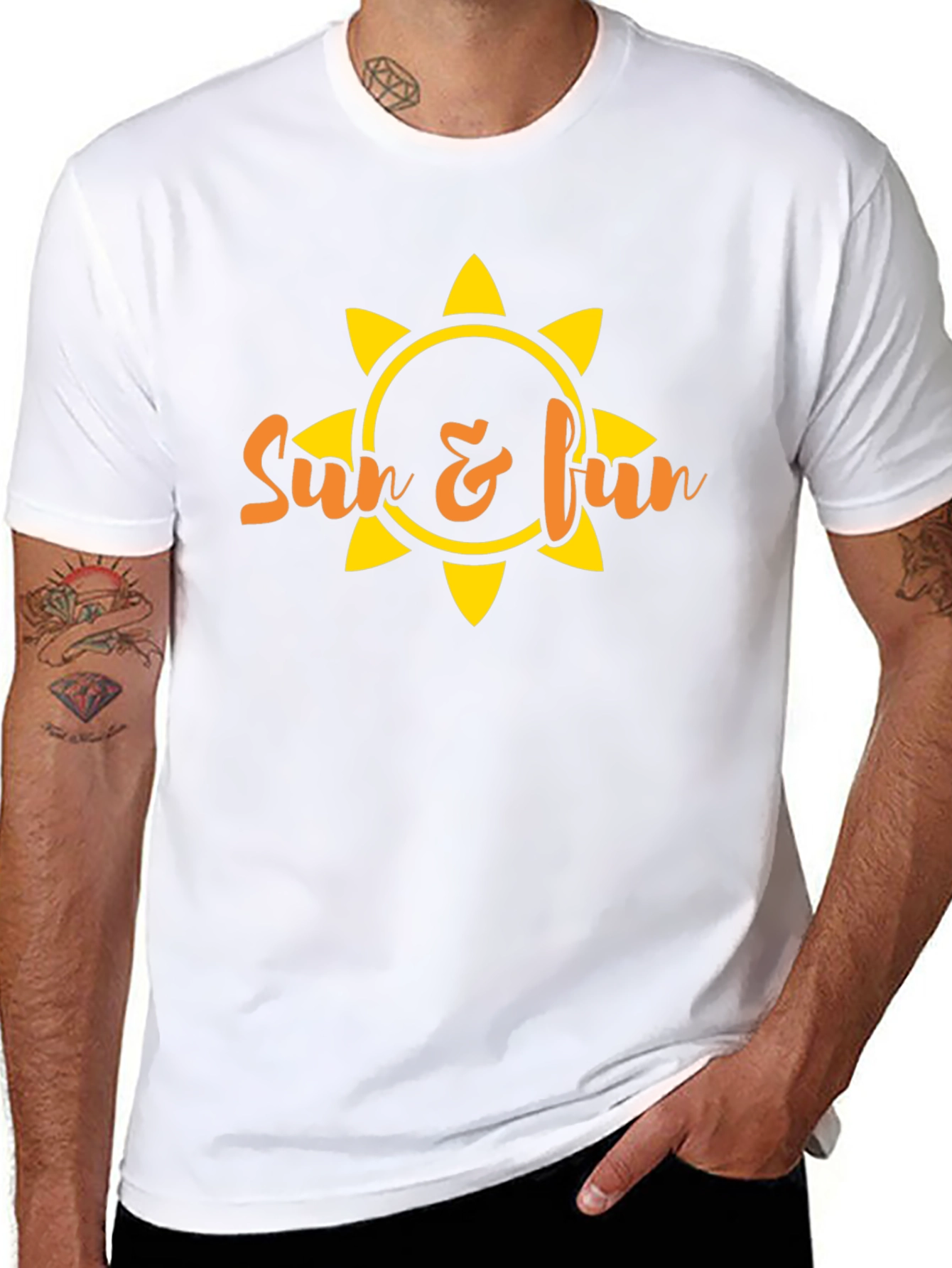 Sun & Fun Graphic Tee - Black Summer T-Shirt