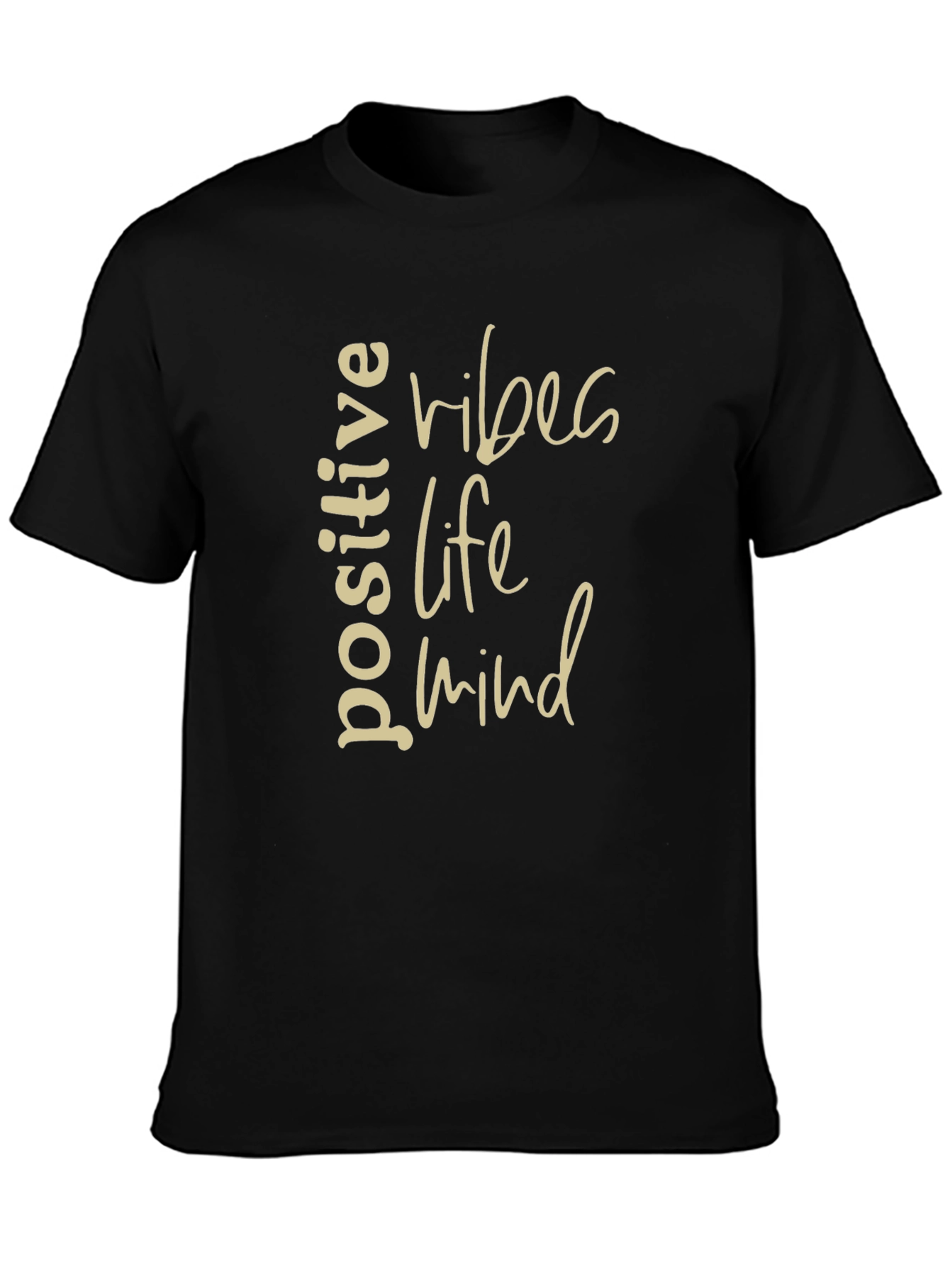 Positive Vibes Life Mind Graphic Tee - Black