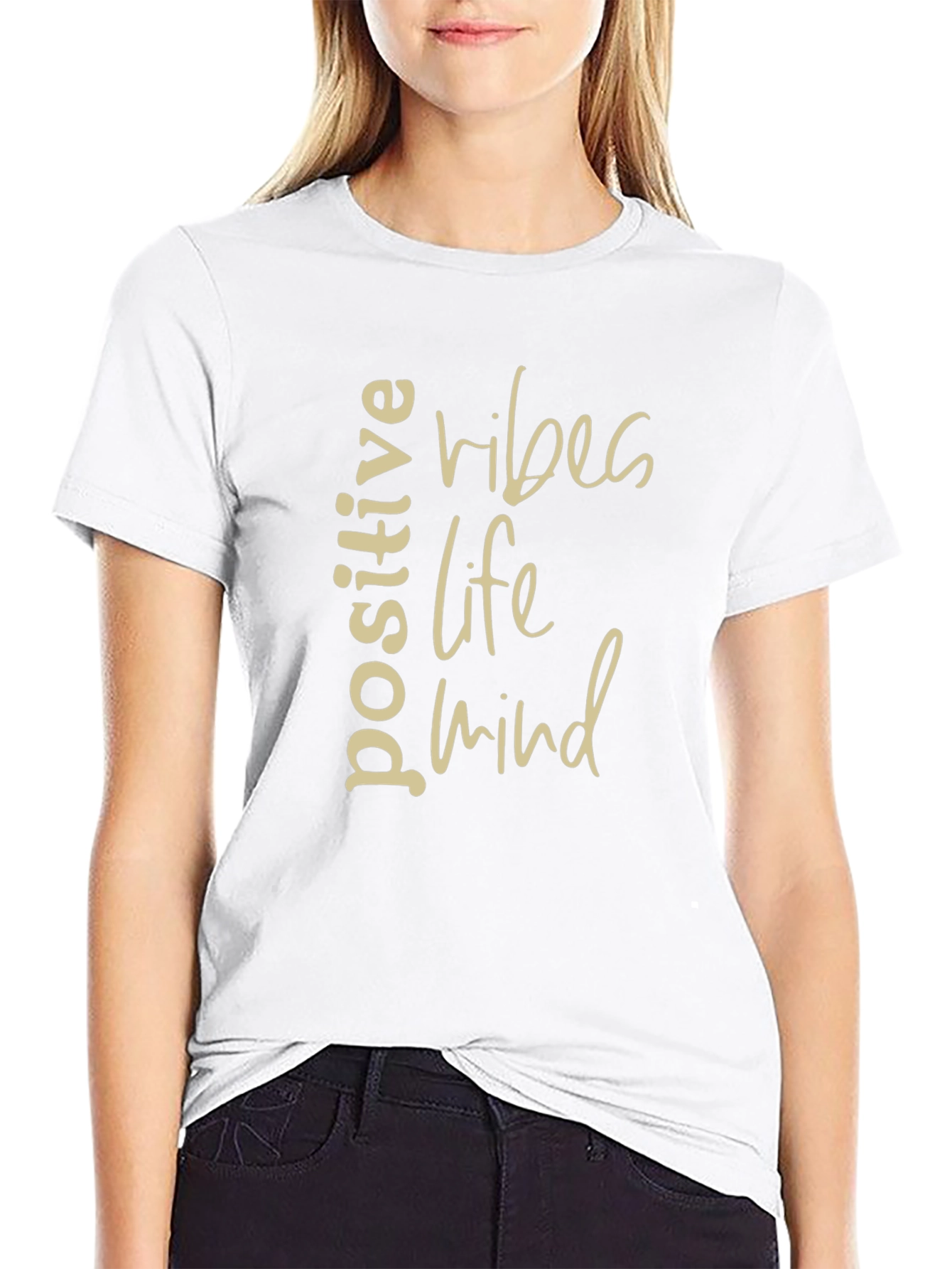 Positive Vibes Life Mind Graphic Tee - Black