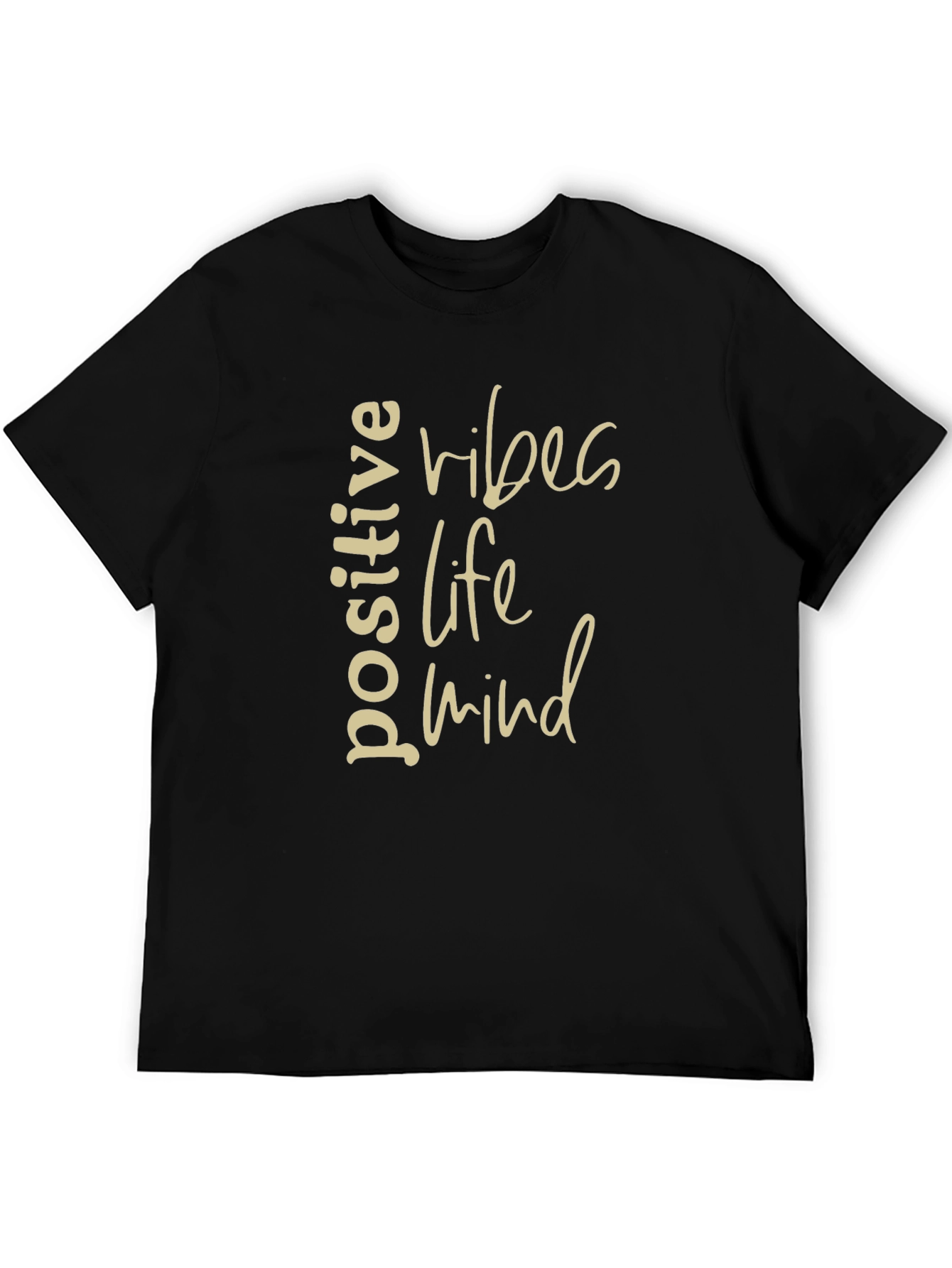 Positive Vibes Life Mind Graphic Tee - Black