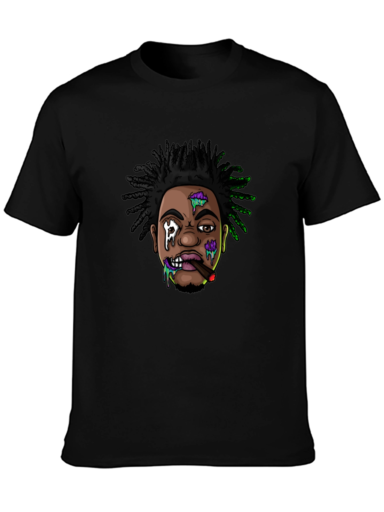 Cartoon Character Graphic Print Black T-Shirt
