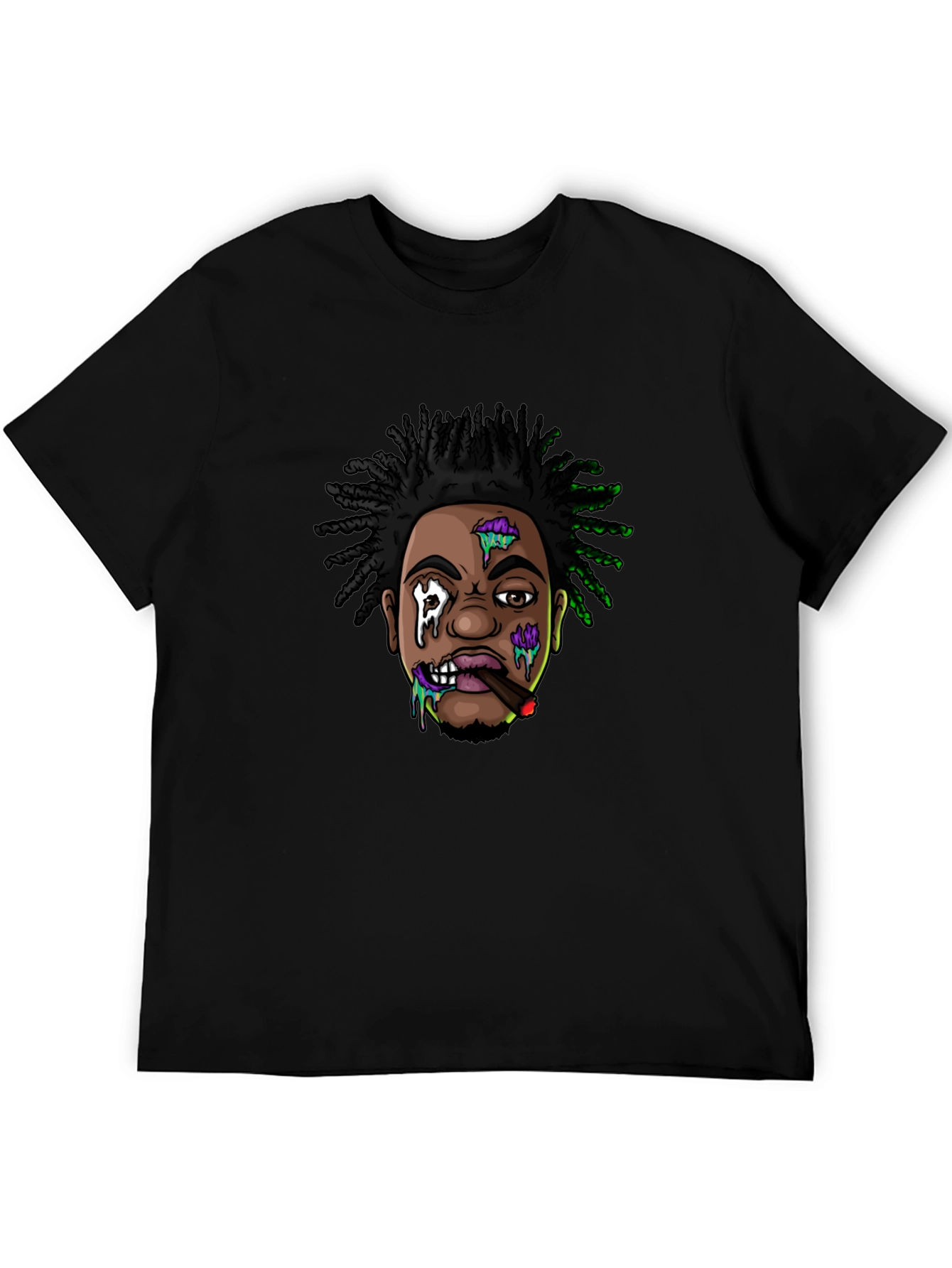 Cartoon Character Graphic Print Black T-Shirt