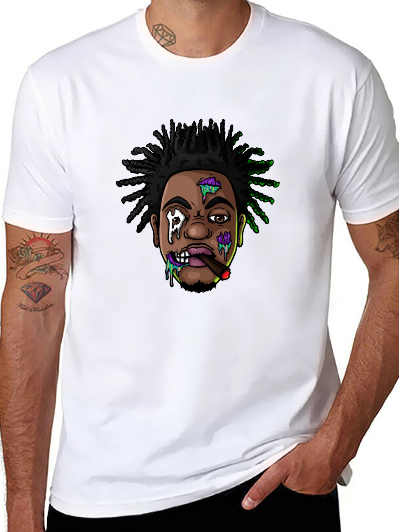 Cartoon Character Graphic Print Black T-Shirt