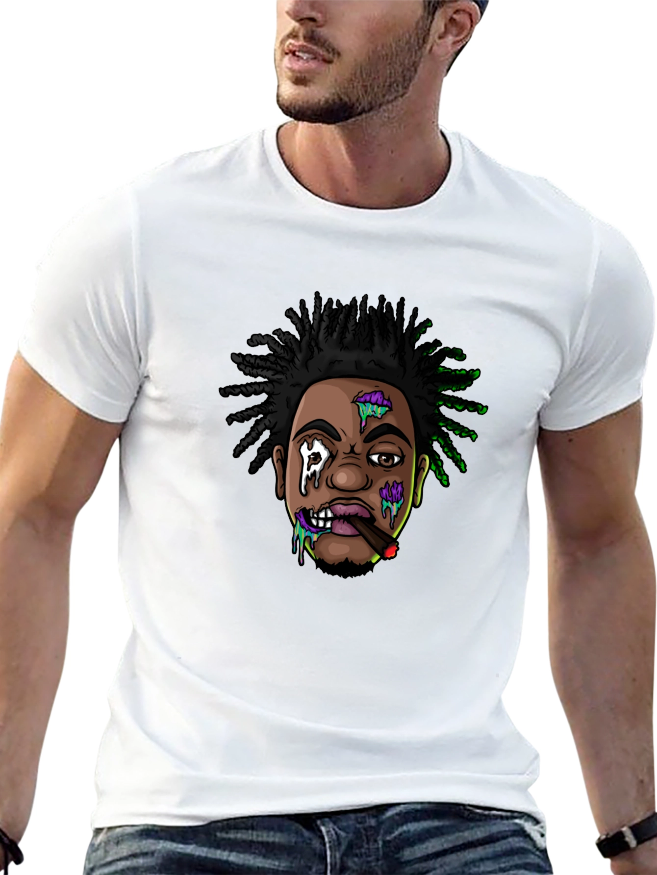 Cartoon Character Graphic Print Black T-Shirt