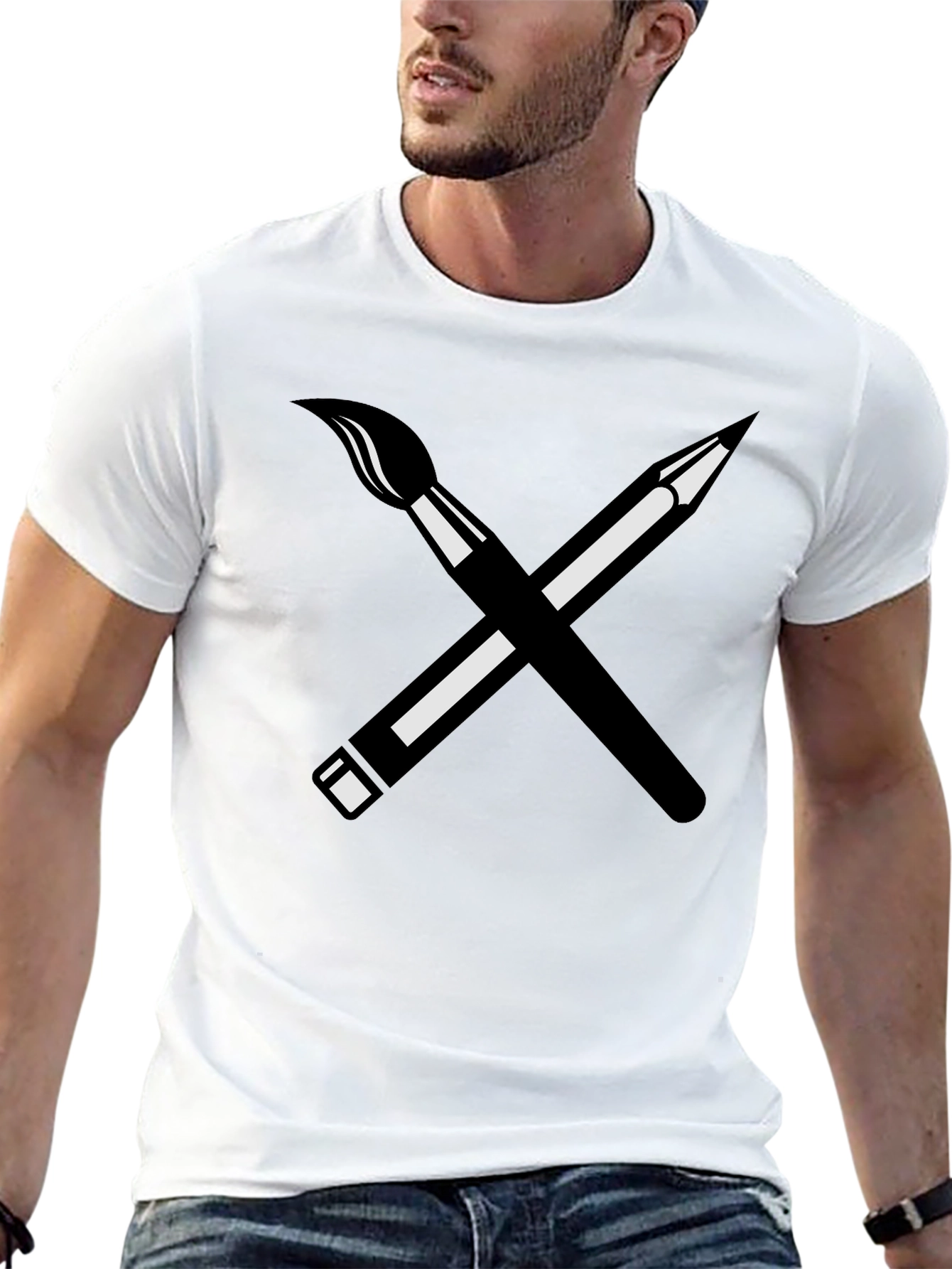 Artists Choice Tee - Brush & Pencil Graphic