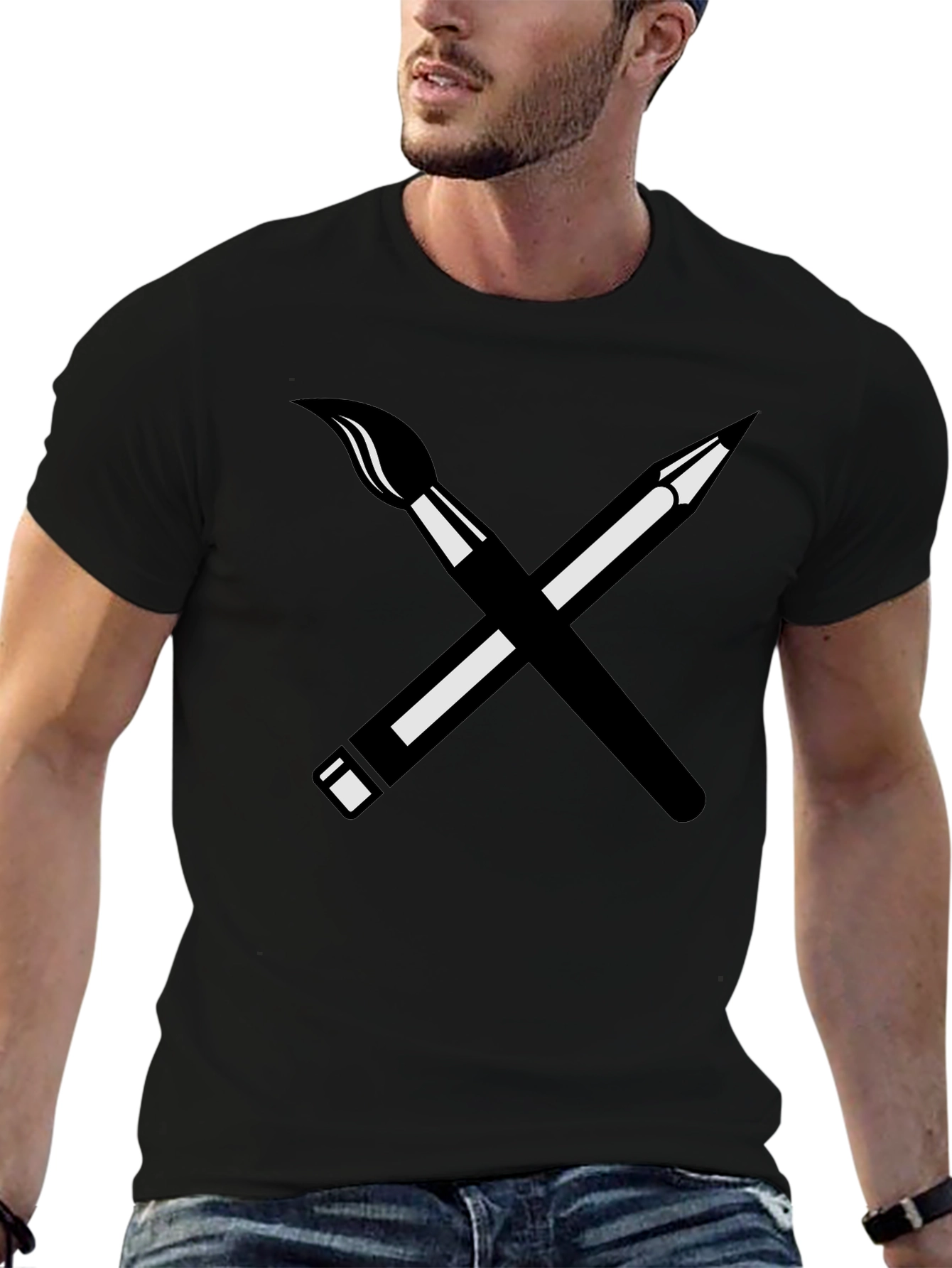 Artists Choice Tee - Brush & Pencil Graphic
